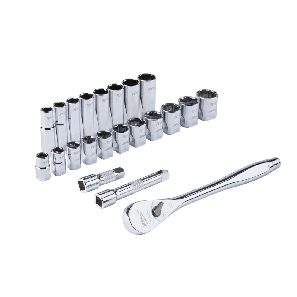 Milwaukee 48-22-9410 22-Piece SAE 1/2 in. Drive Ratchet and Socket Set