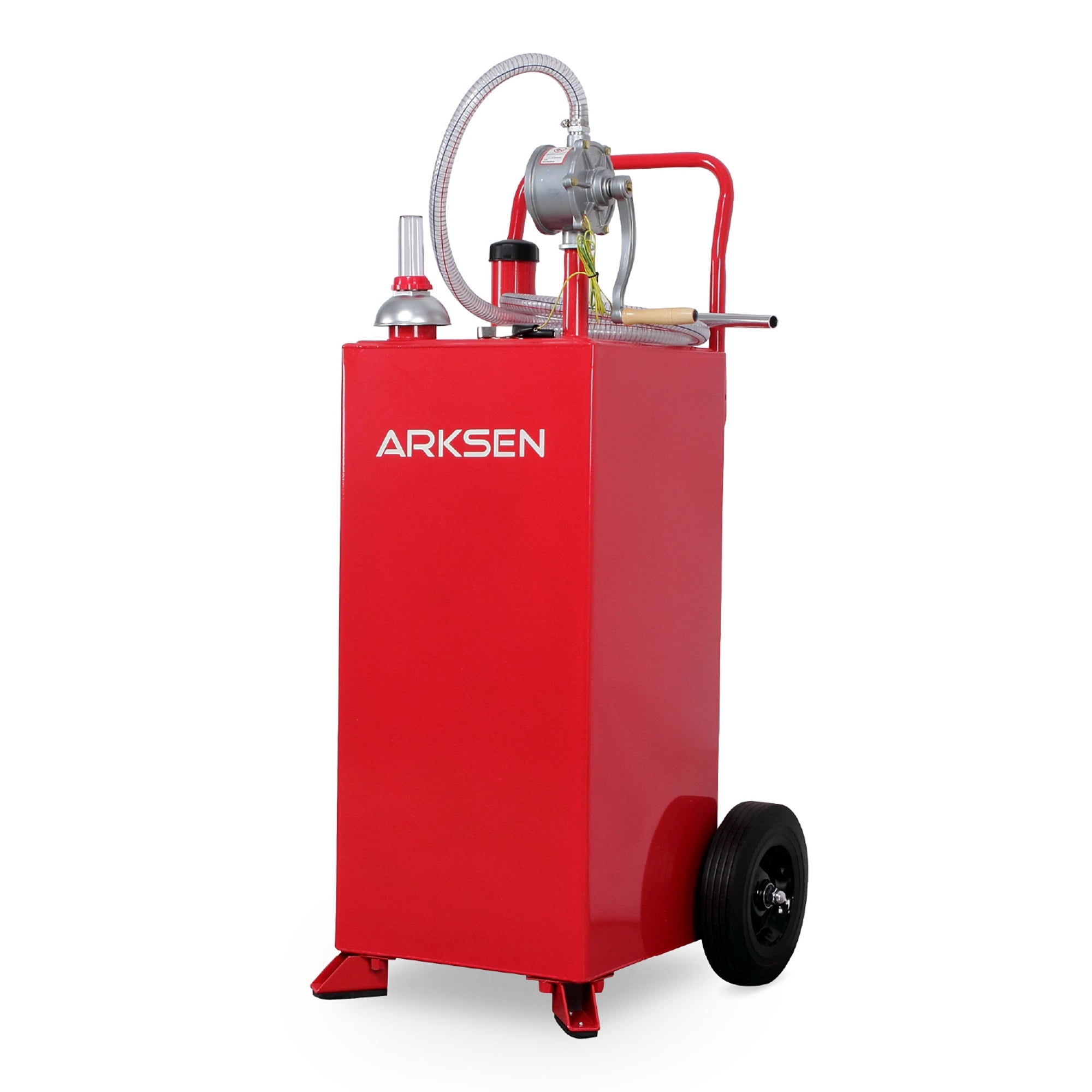 Arksen 30 Gallon Portable Fuel Transfer Gas Can Caddy Storage Tank - Red
