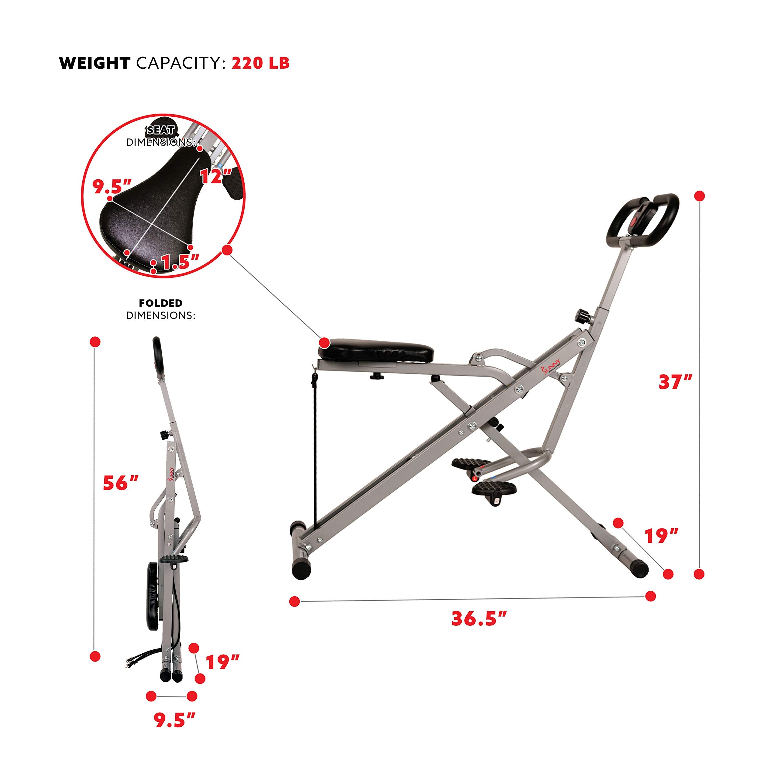 Sunny Health Fitness Row N Ride Adjustable