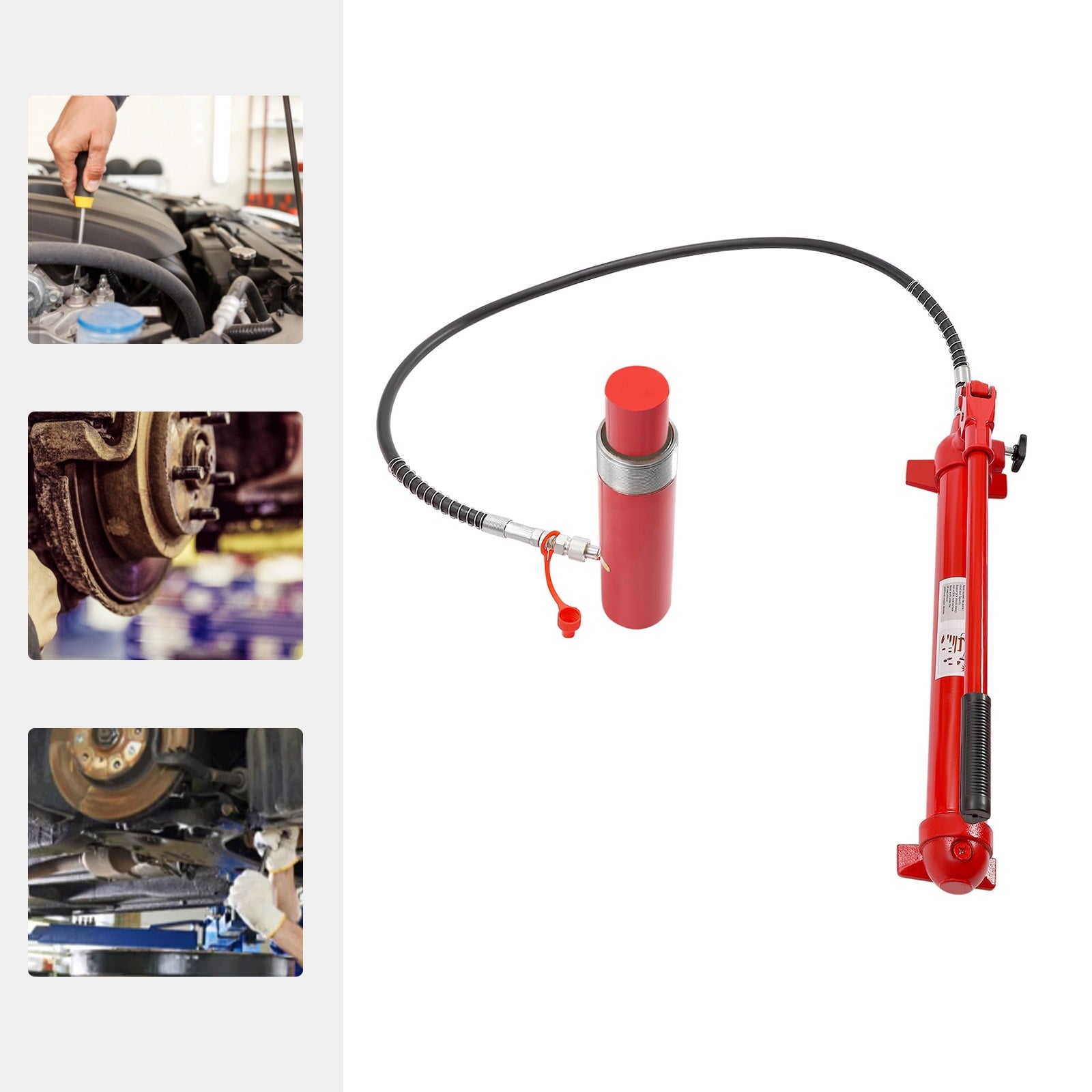 Miumaeov 20 Ton Porta Power Kit 6ft/1.83m Oil Hose Hydraulic Car Jack Ram 5 1/3inch Lifting Range Autobody Frame Repair Power Tools for Truck Bed Unloader Farm Hydraulic Equipment Construction