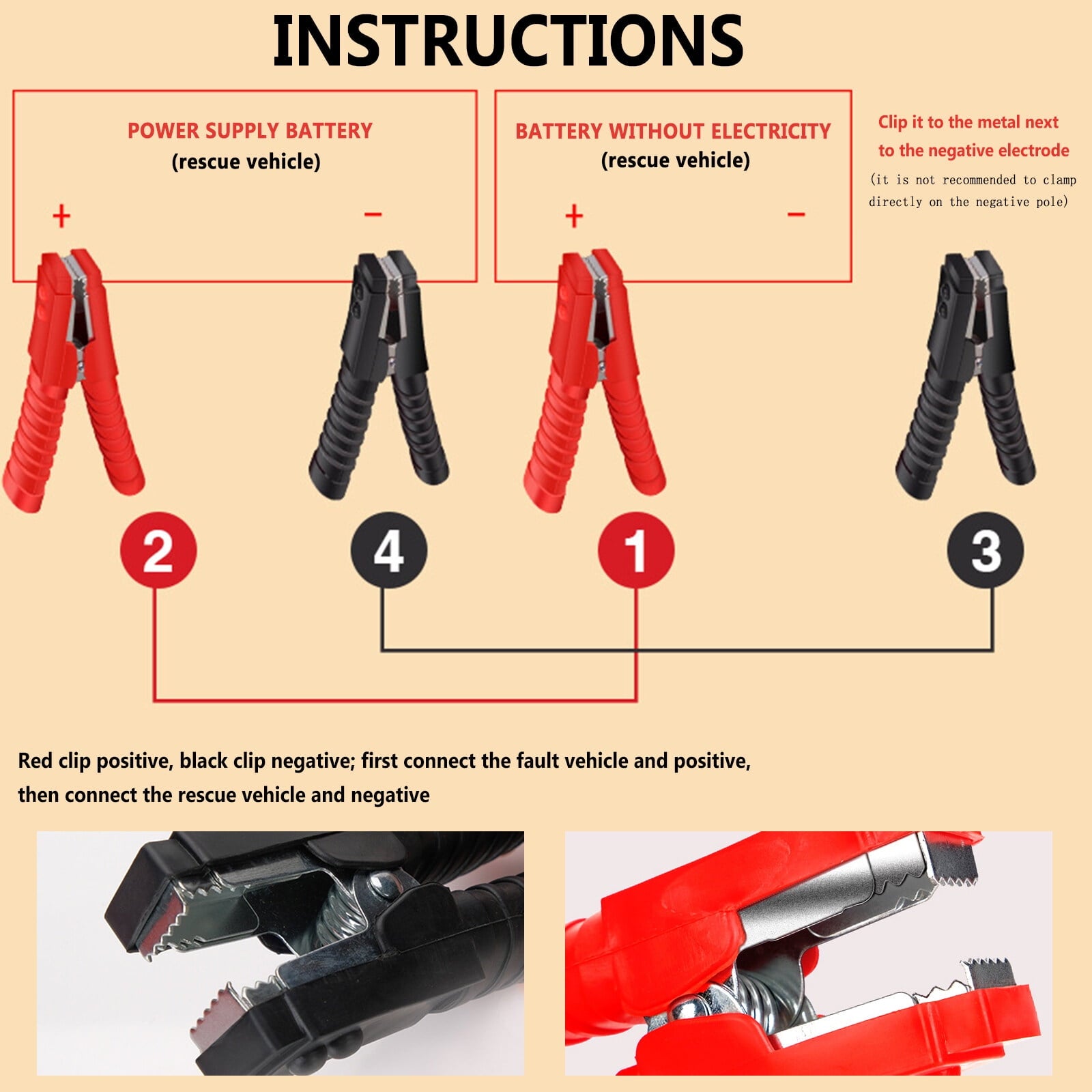 3 M General Emergency Cable Car Battery Jump Starter Heavy Duty Copper