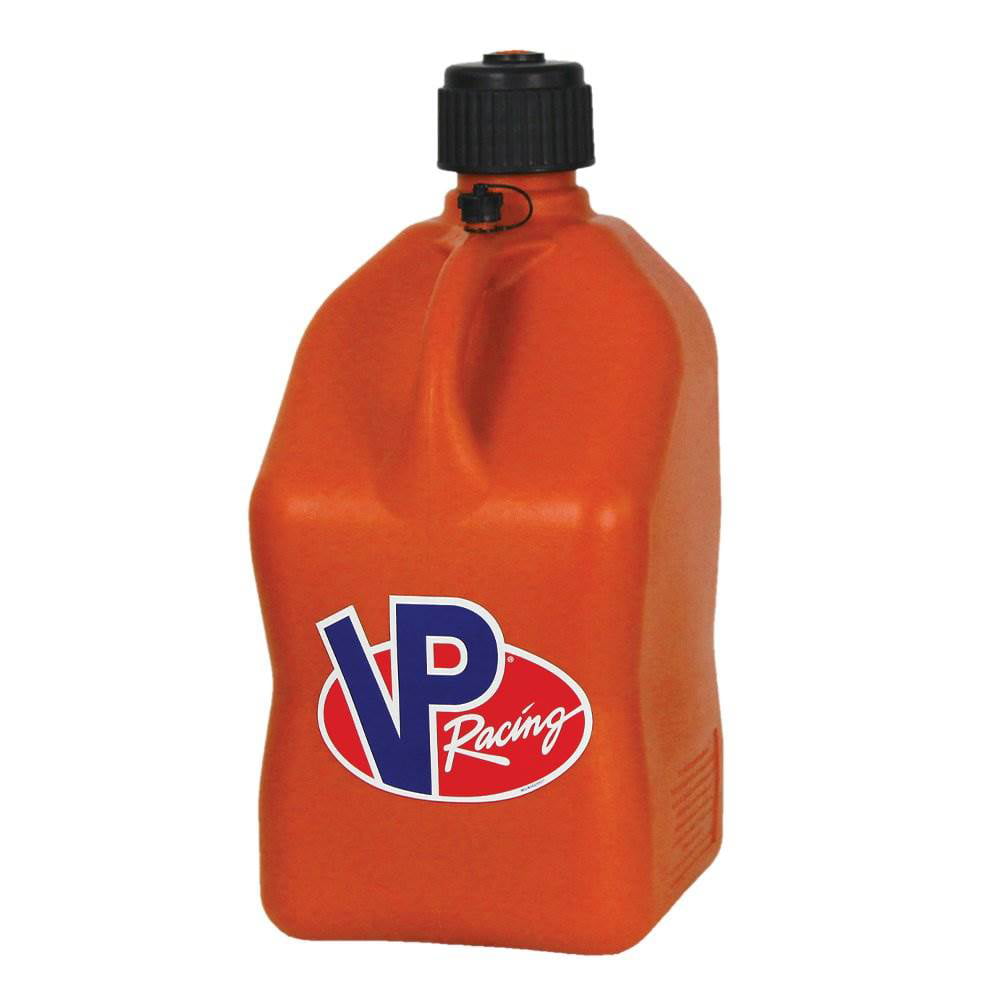 VP Racing Fuels 5.5 Gal Utility Jugs w/ 14 In Deluxe Hoses, Orange (2 Pack)