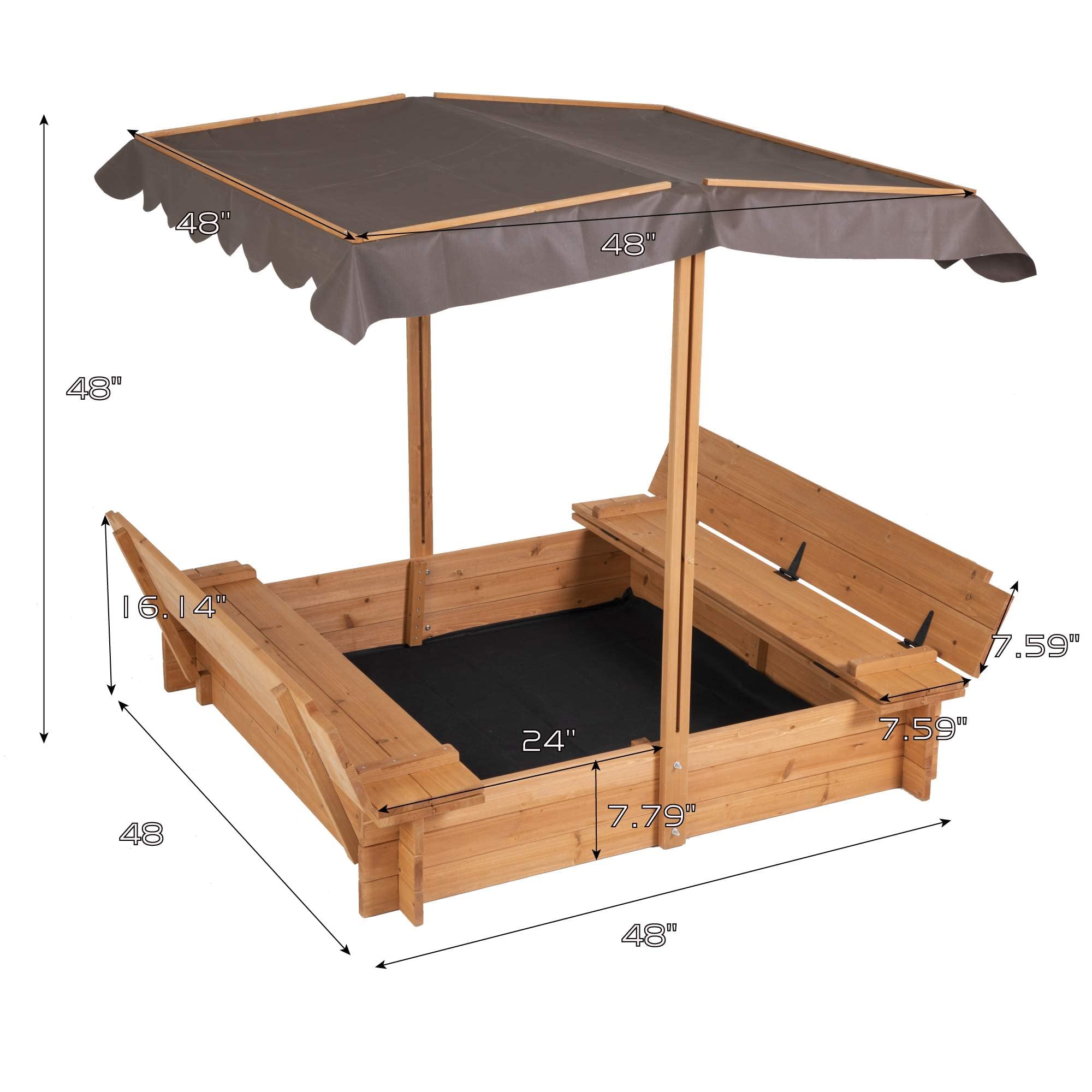 BIRASIL Sandbox Backyard Outdoor Natural