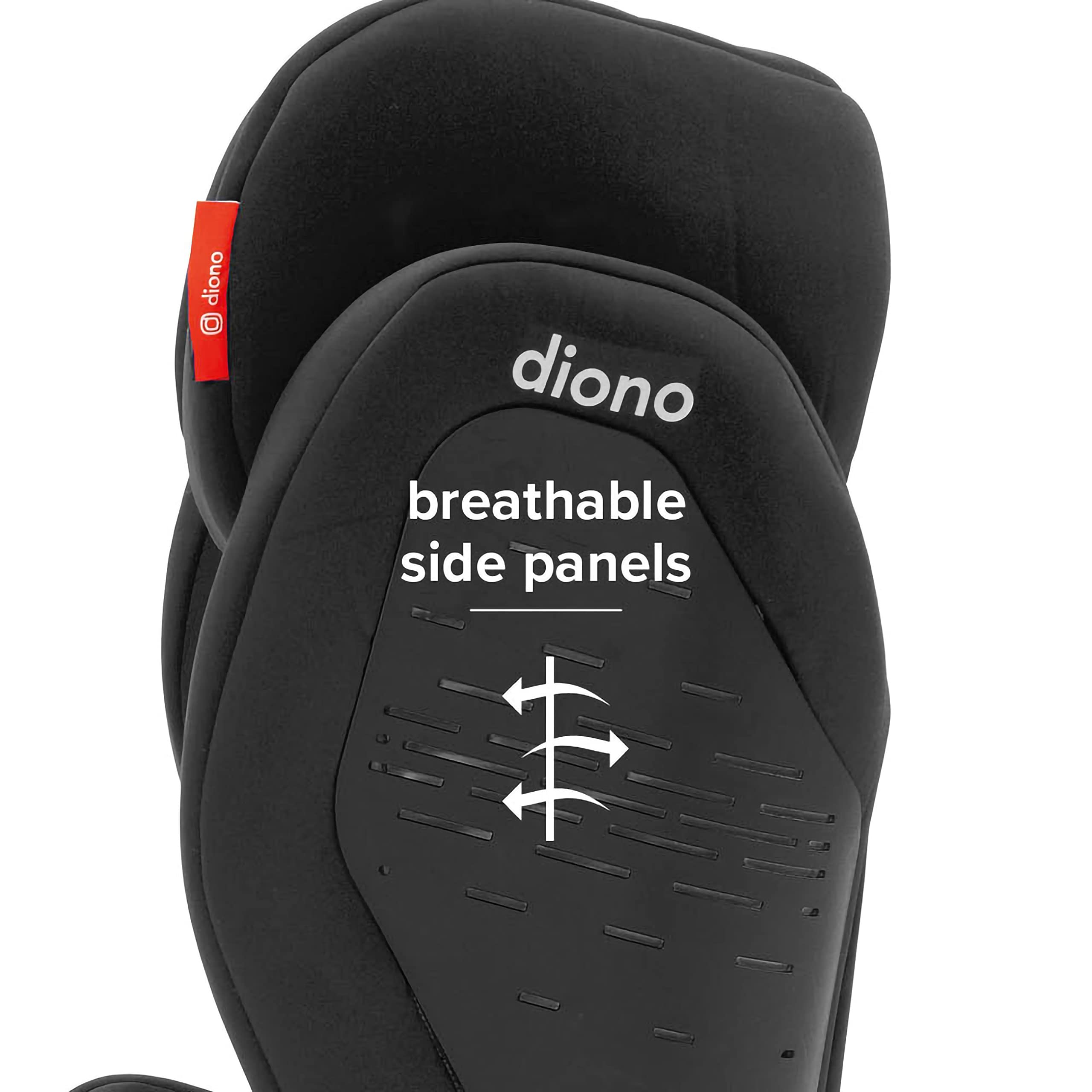 Diono Monterey 4DXT Latch, 2-in-1 High Back Booster Car Seat with Expandable Height, Width, Advanced Side Impact Protection, 8 Years 1 Booster, Black