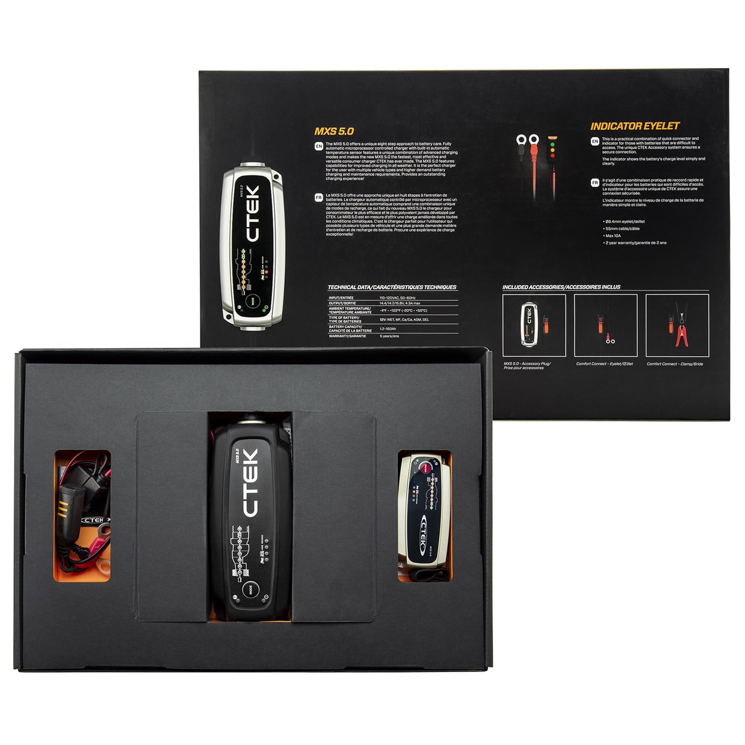 CTEK 40-359 MXS 5.0 Fully Automatic 4.3 amp Battery Charger and Care Kit 12V