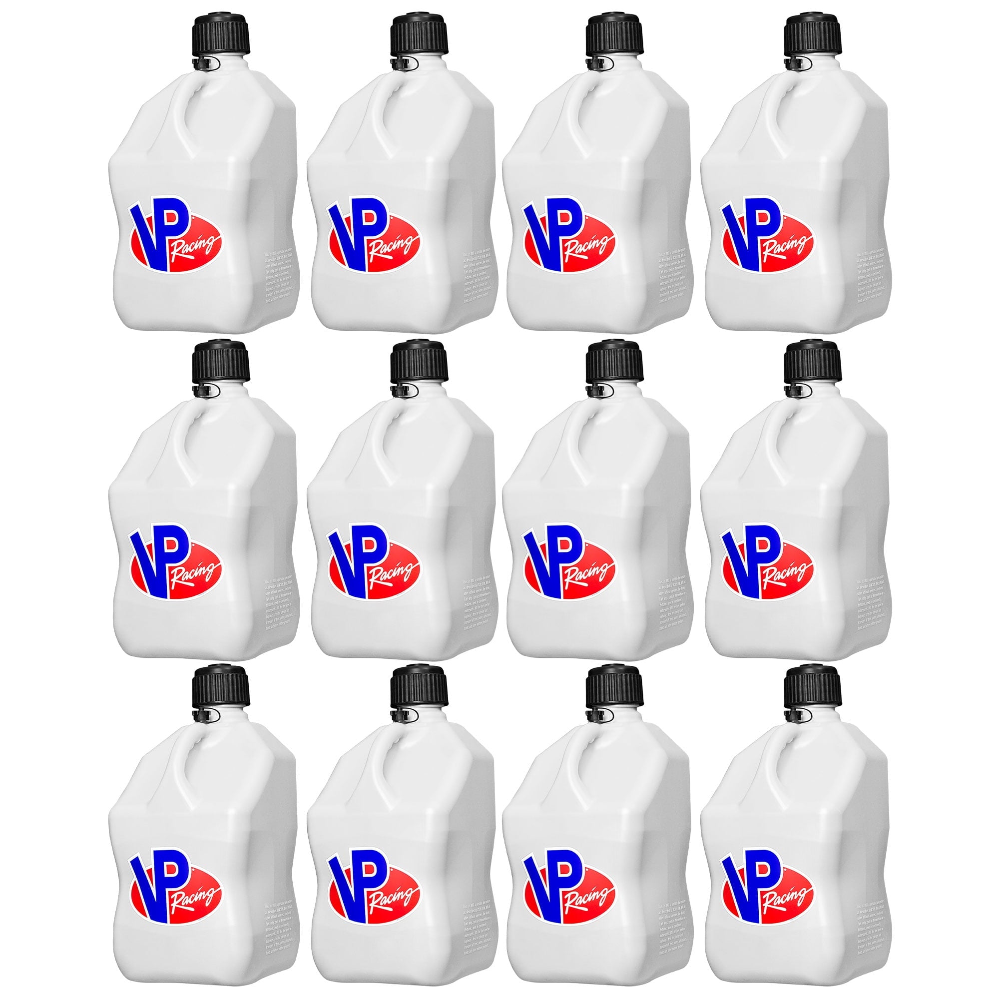 VP Racing 5.5 Gal Motorsport Racing Container Utility Jug, White (12 Pack)