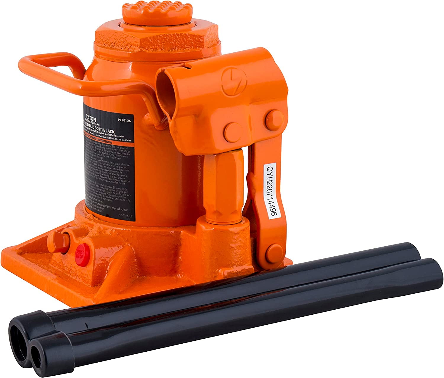 Pro-Lift 12 Ton Shorty Hydraulic Bottle Jack - Portable Car Jack 24000 Lbs Capacity with Pump Handle for Car Sedans SUV