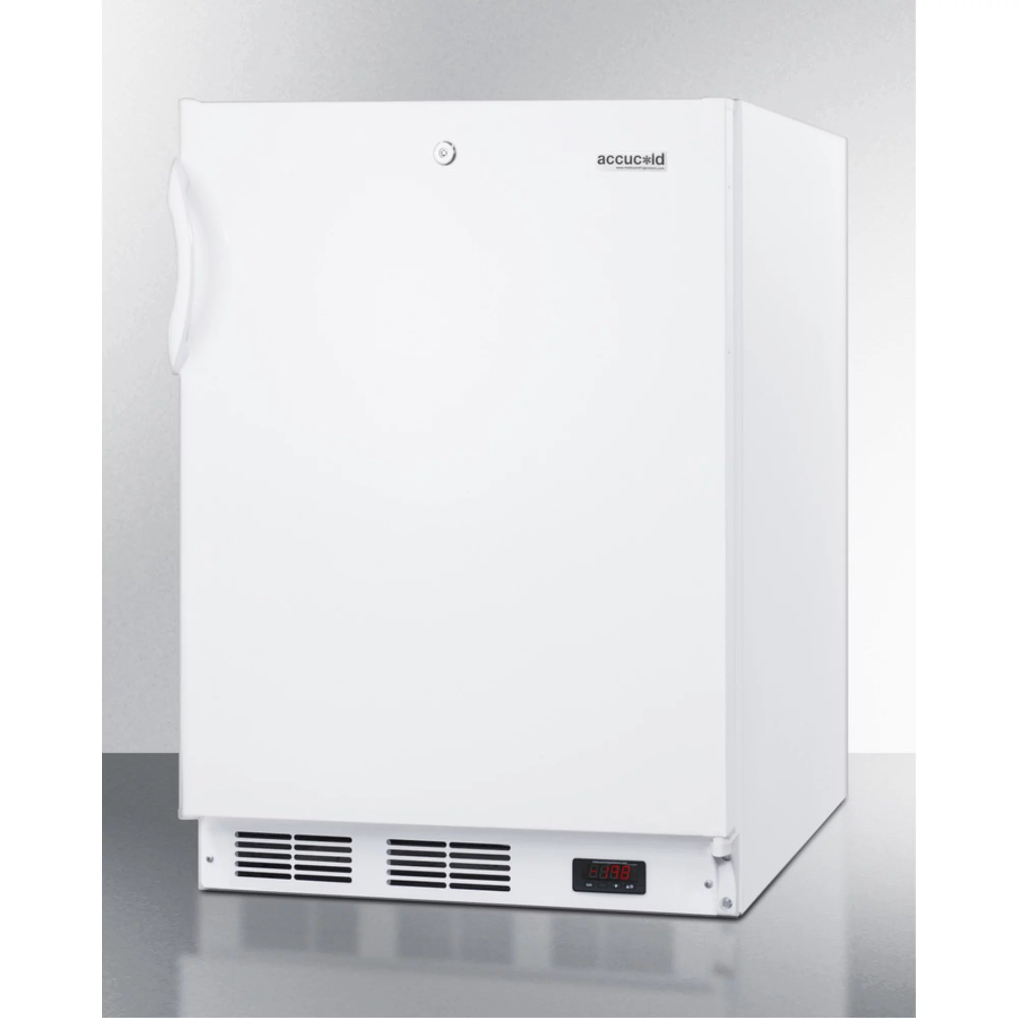 Accucold 24 in. Wide Built-in ADA Height -25 deg C Manual Defrost All Freezer with Lock - White