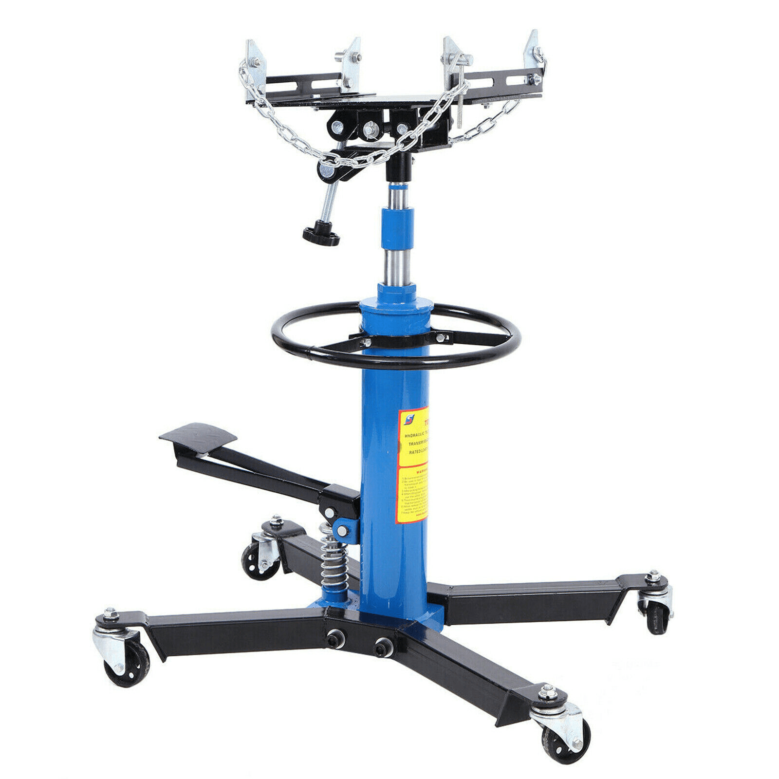 JSTUOKE 1660 Pounds Hydraulic Car Transmission Jack Vertical Lift with 360° Swivel Wheel Pedal ,Blue,33