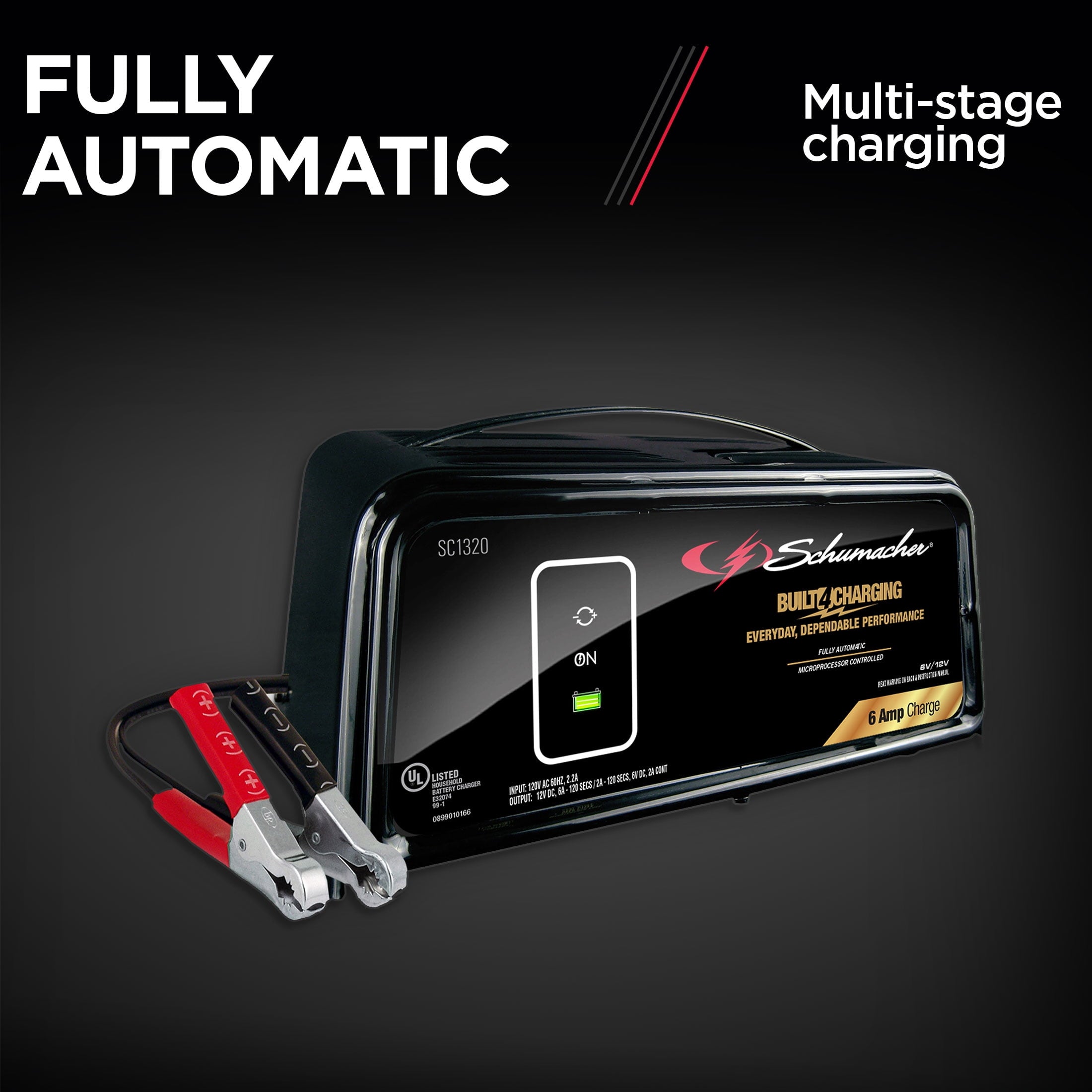 Schumacher SC1320 6-Amp 6V/12V Fully Automatic Battery Charger and Maintainer, New in Box
