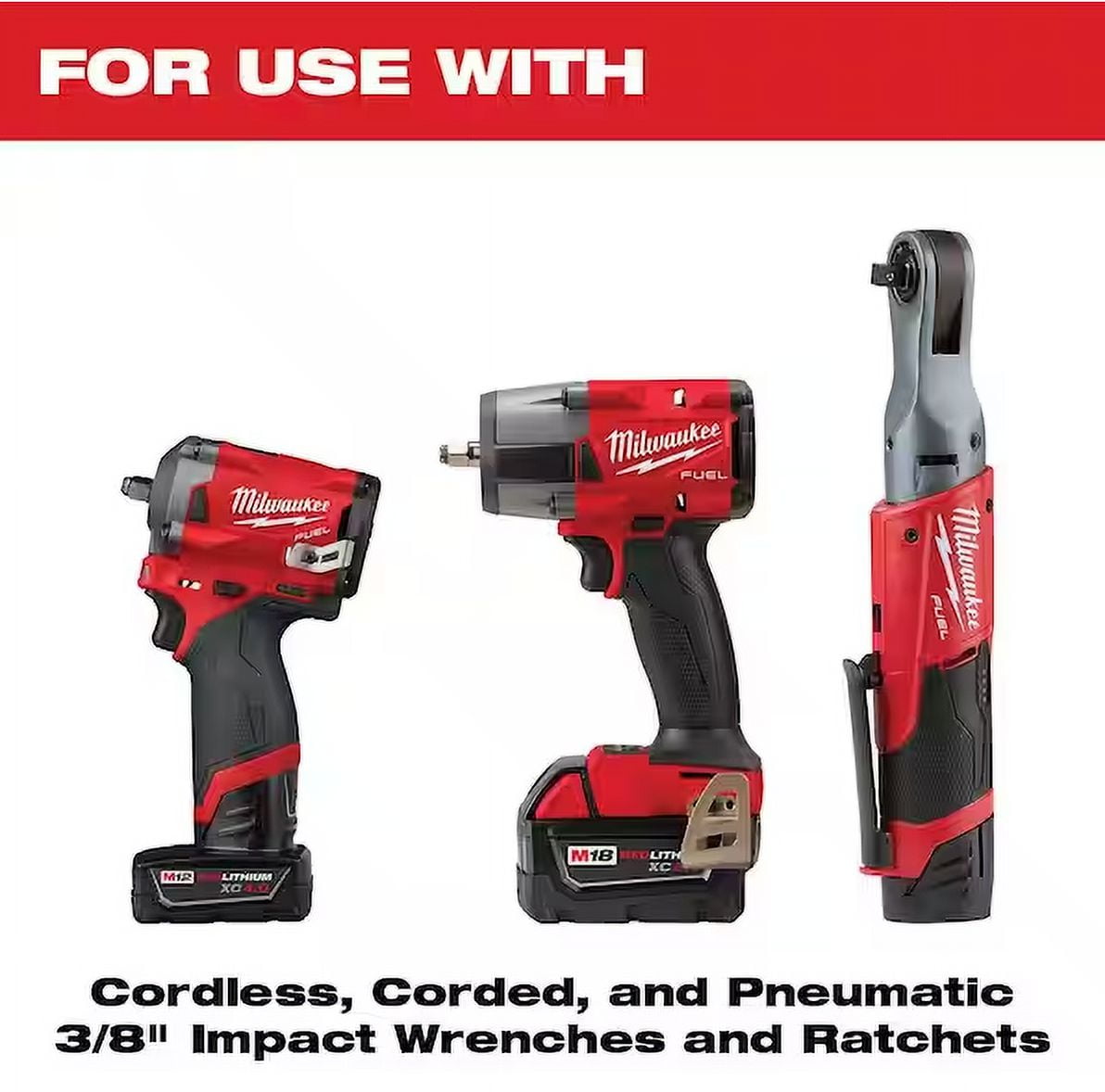 Milwaukee SHOCKWAVE 3/8 in. Drive SAE and Metric 6 Point Impact Socket Set (43-Piece)