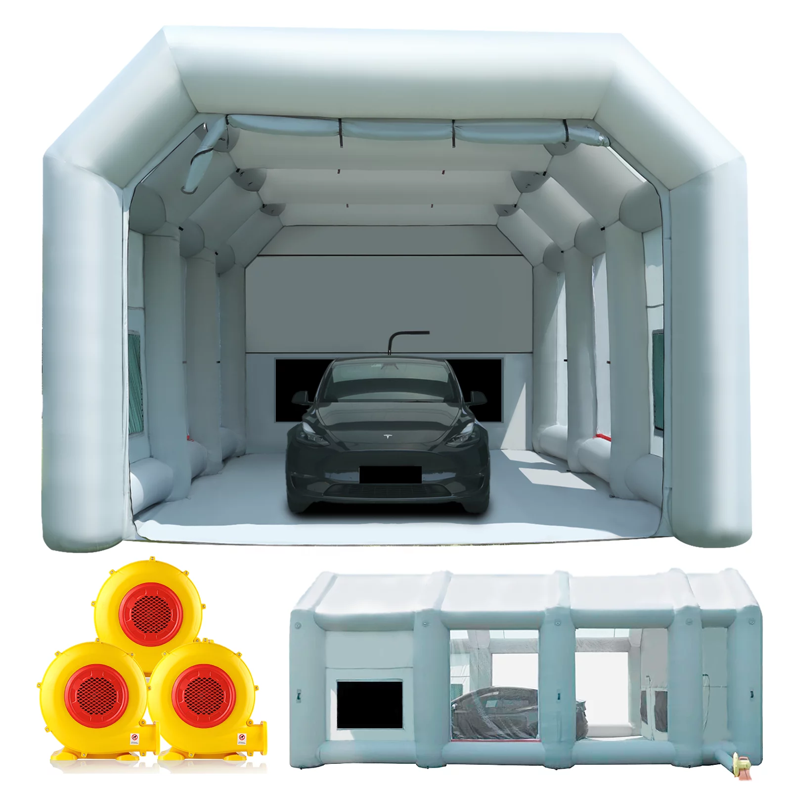 Sewinfla Inflatable Paint Booth 30x20x13Ft with Blowers Professional Inflatable Spray Booth with Air Filter System