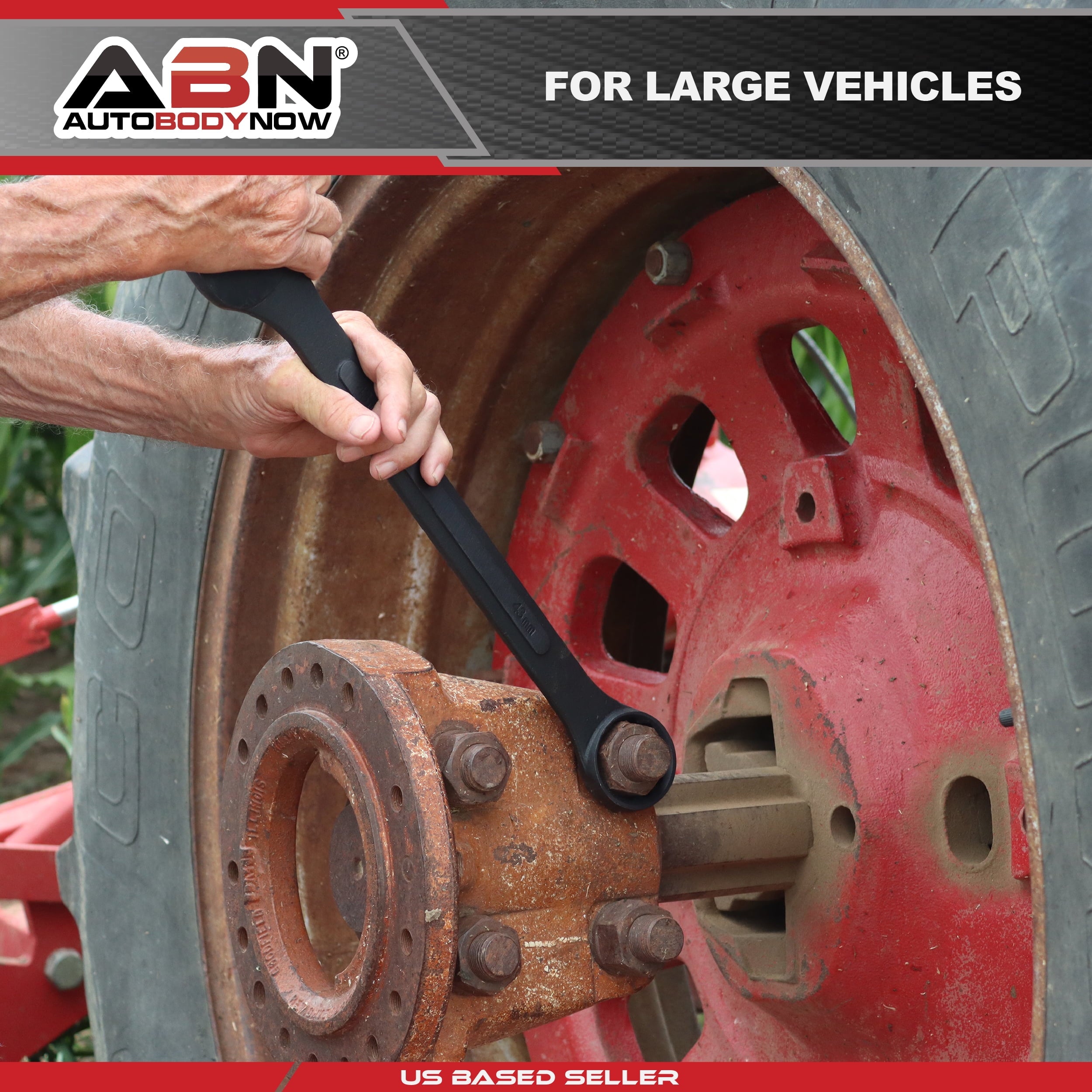 ABN Jumbo Wrench Set Metric 33 to 50mm - 10 Piece Combo Open End Tool Set