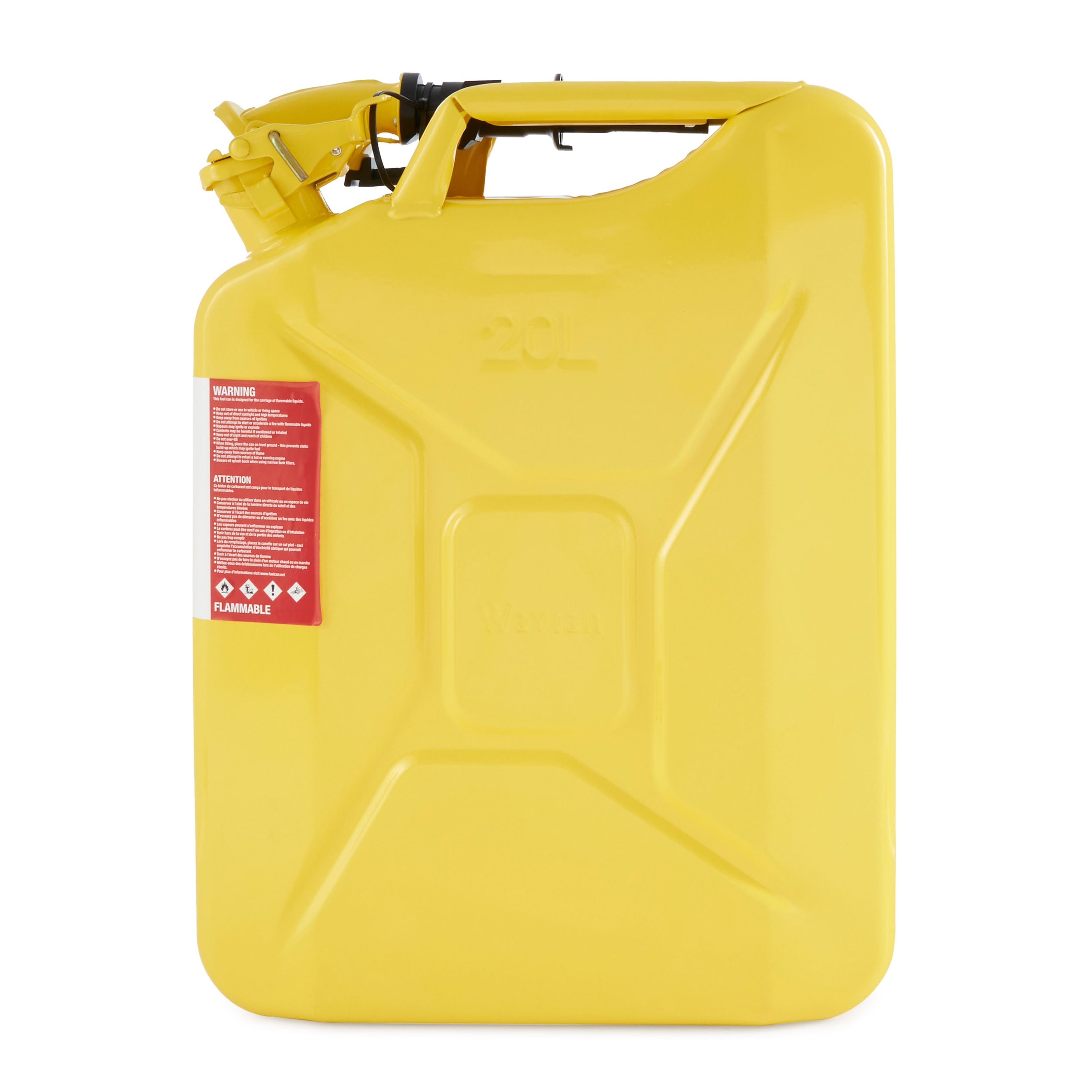 Wavian 3011 5.3 Gallon, 20 Liter Authentic Jerry Can with Spout, Yellow