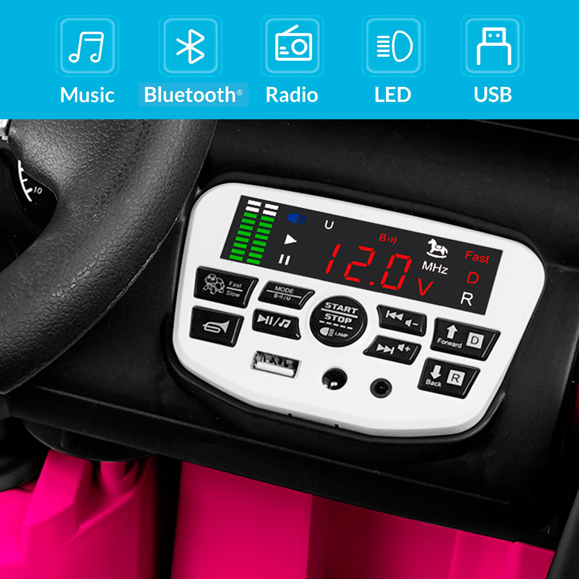 Kidzone Battery Powered Electric Bluetooth