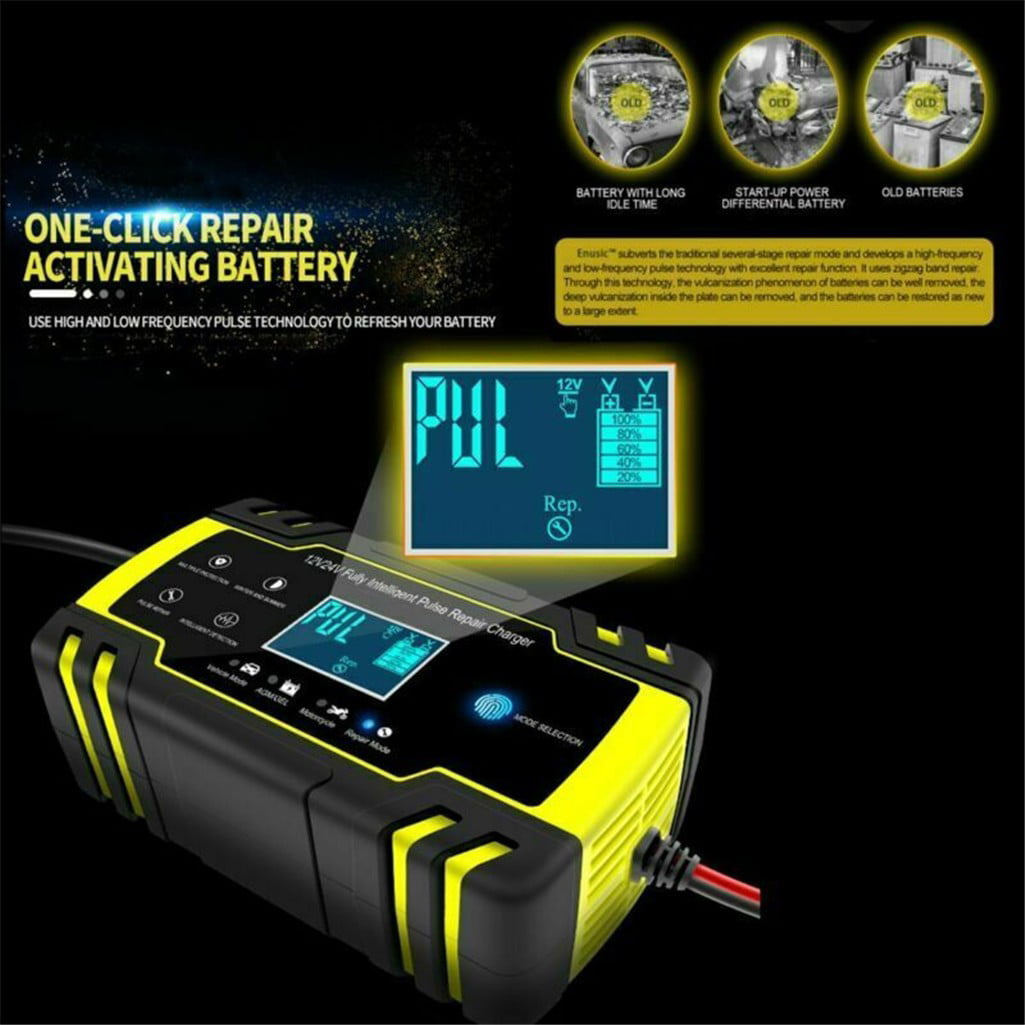 Buodes Summer Savings Clearance Spring Newness Smart Battery Charger 12 / 24V 8A 150Ah Car Battery Charger Car