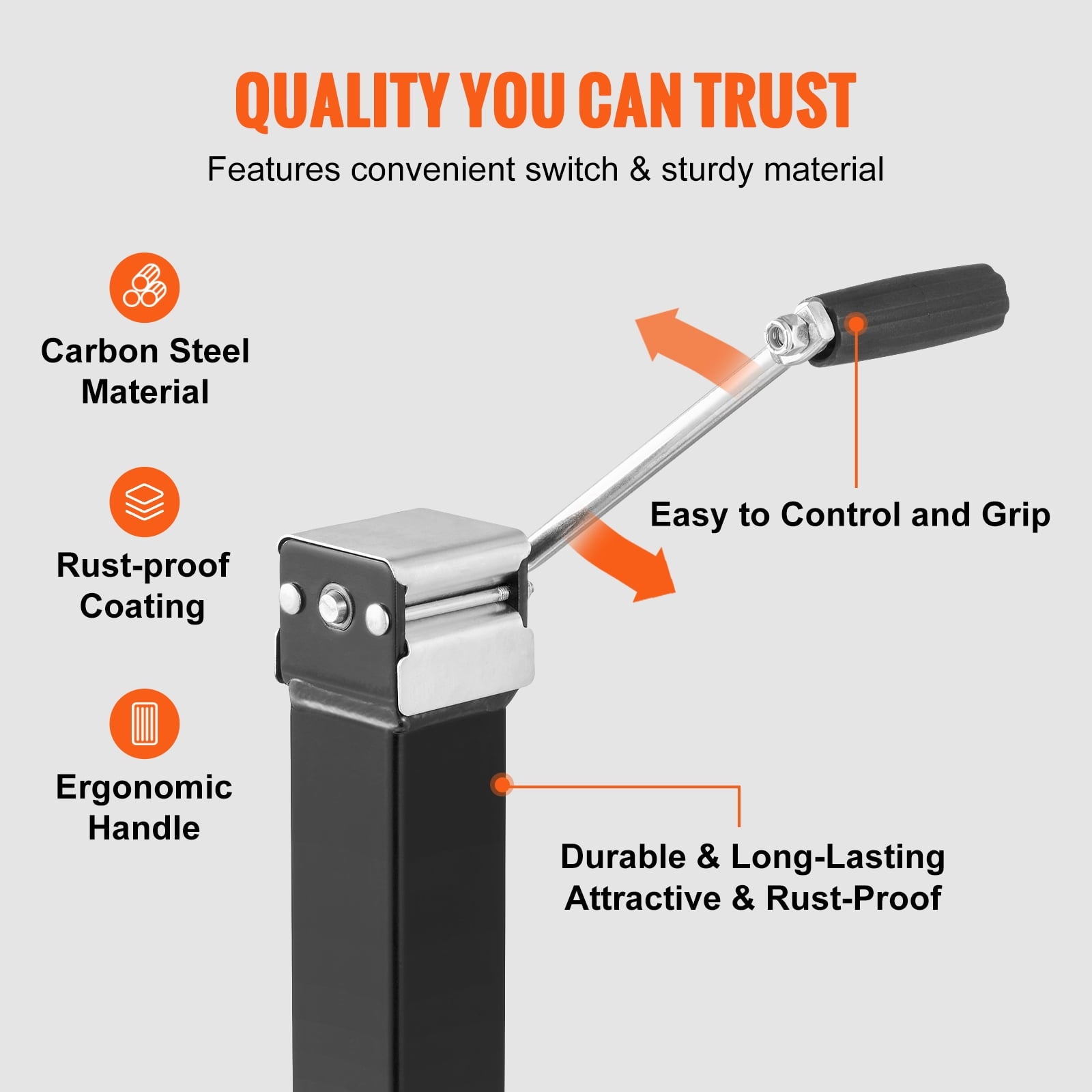 BENTISM Trailer Jack Welded-on Trailer Tongue Jack 8000lb Weight Height Adjustable