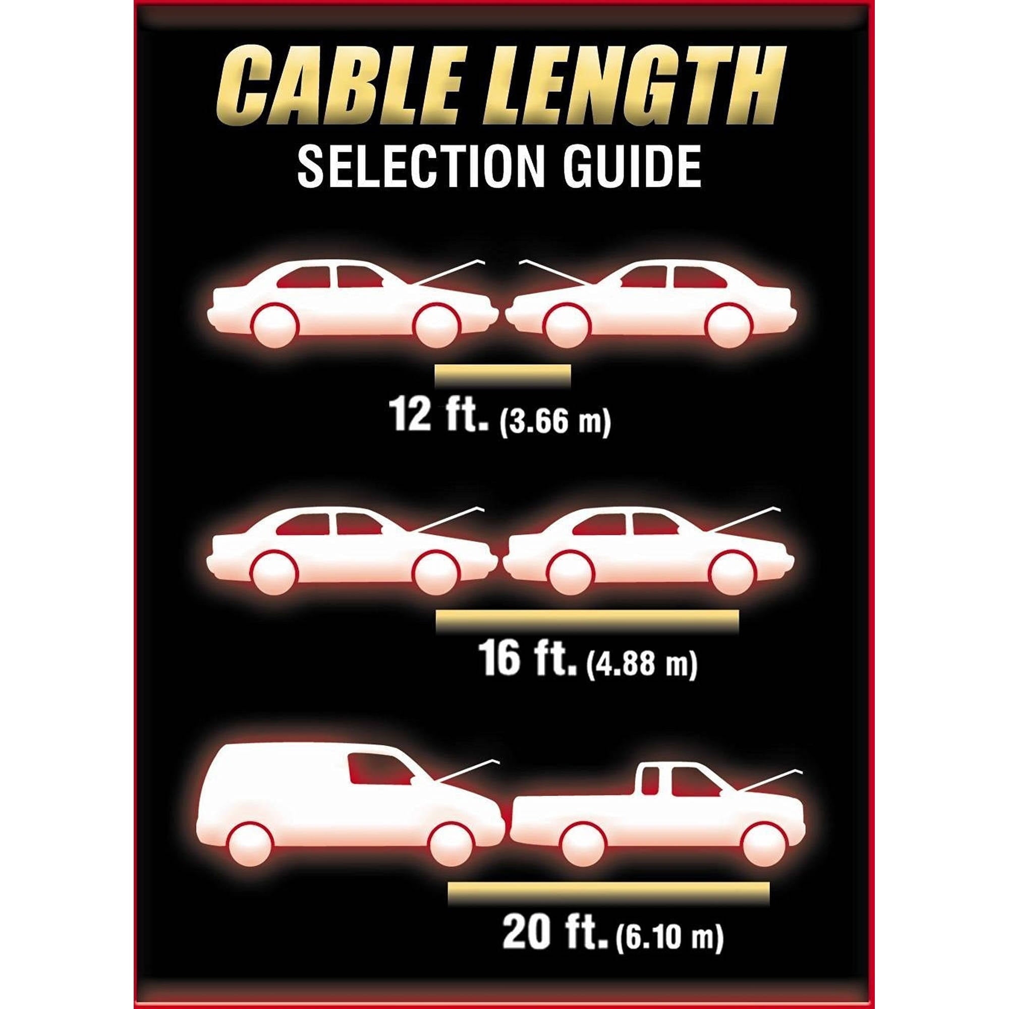 Road Power 88600108 20-Feet, 2-Gauge Commercial-Duty Booster Cable Car Battery Jumper Cable
