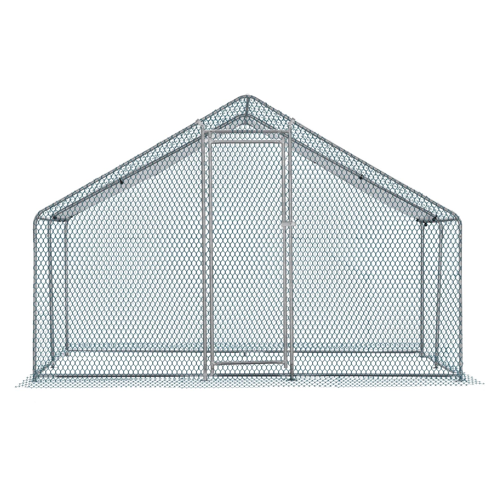 10 x 10 ft Large Metal Chicken Coop, Walk-in Poultry Cage Chicken Hen Run House with Waterproof Cover, Rabbits Cats Dogs Farm Pen for Outdoor Backyard Farm Garden