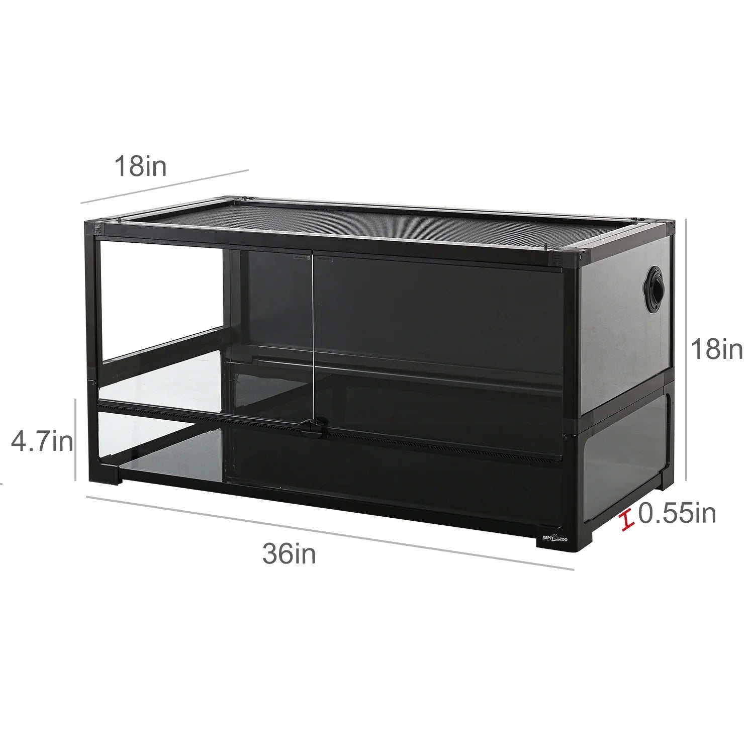 REPTI ZOO 40 Gallon Tempered Glass Reptile Large Terrarium Tank Reptile Terrarium 36