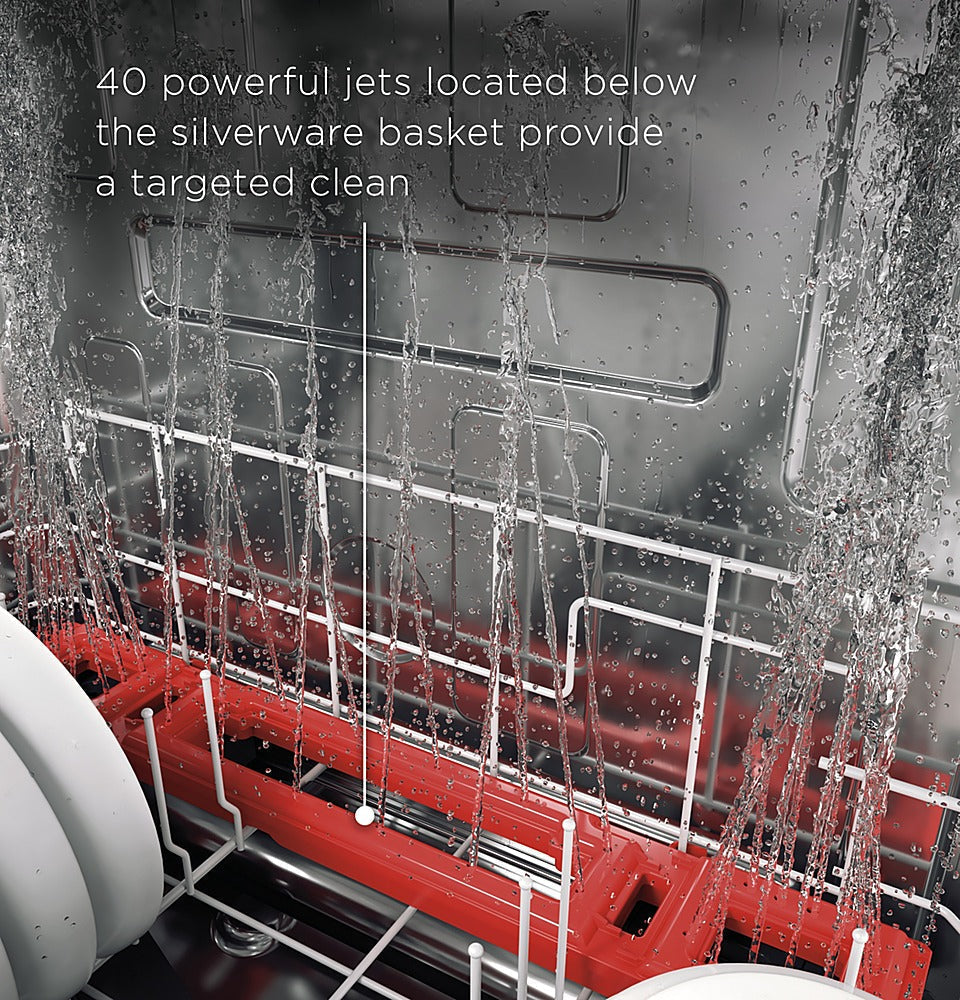 GE Profile - Hidden Control Built-In Dishwasher with Stainless Steel Tub, Fingerprint Resistance, 42 dBA - Stainless steel