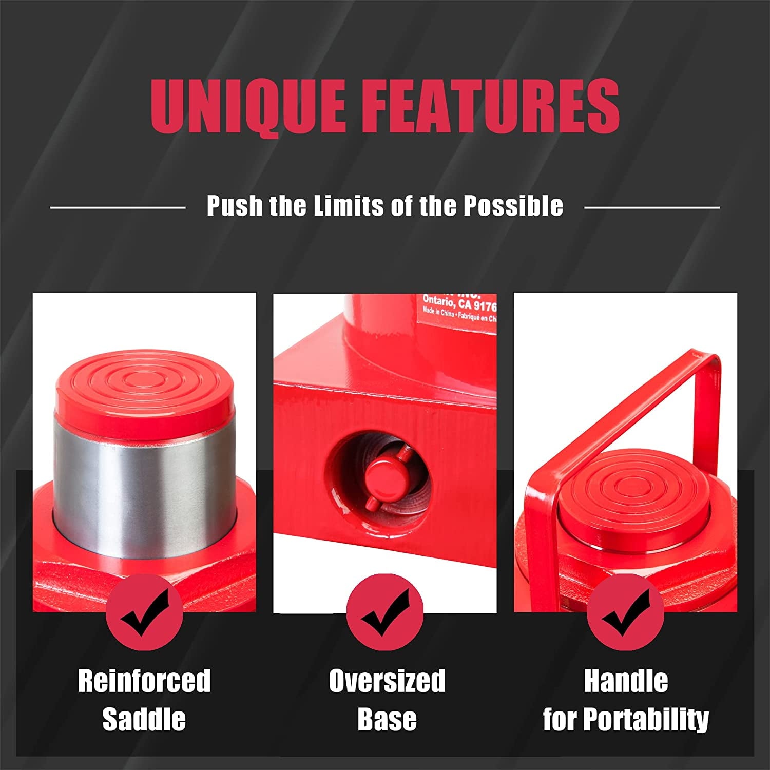 Big Red 30 Ton Stubby Low Profile Bottle Jack Welded Hydraulic Steel Car Jack,Red, W930R