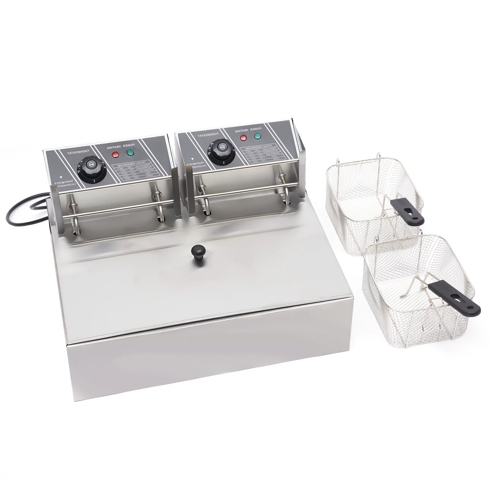 5000W Extra Large Electric Deep Fryer Commercial Restaurant Fry Basket 12L Electric Deep Fryer Single Tank Stainless Steel Fry Basket Commercial Electric Deep Fryer Stainless Steel