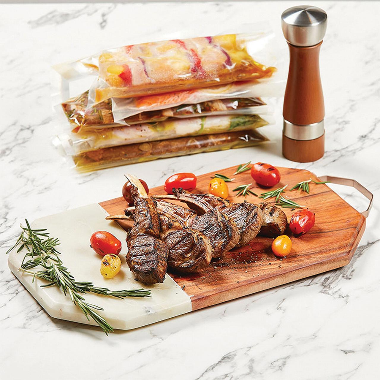 PowerXL Duo NutriSealer Plus 6-in-1 Vacuum Sealer Machine with Vacuum Seal Bags and 2-pc. Roll Set， Food Preservation System， Gray