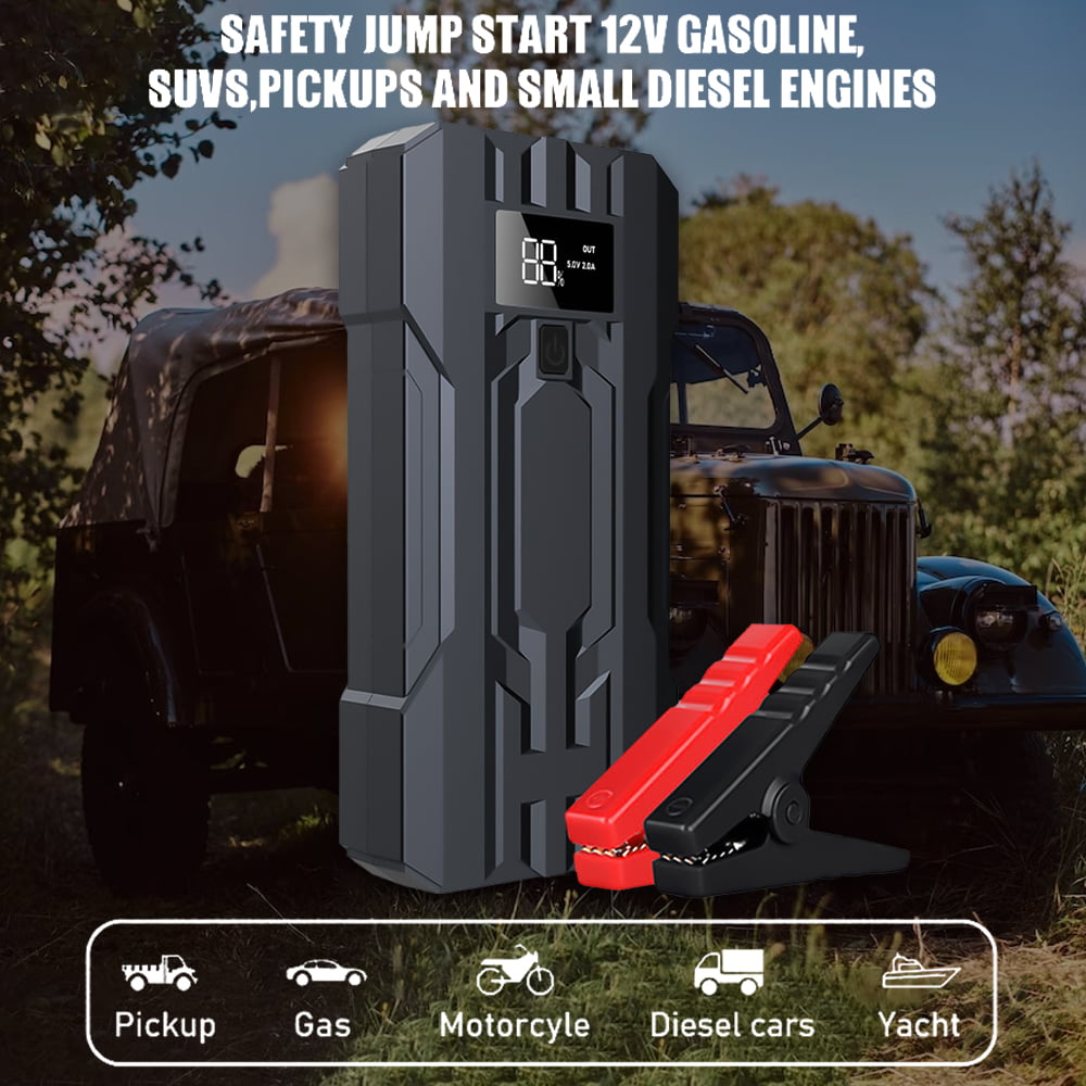 DFITO Portable 30000mAh Car Jump Starter, Car Emergency Starter Power for 12 Volt Automotive Batteries, Jump Box Power Pack with USB Charge and Flashlight