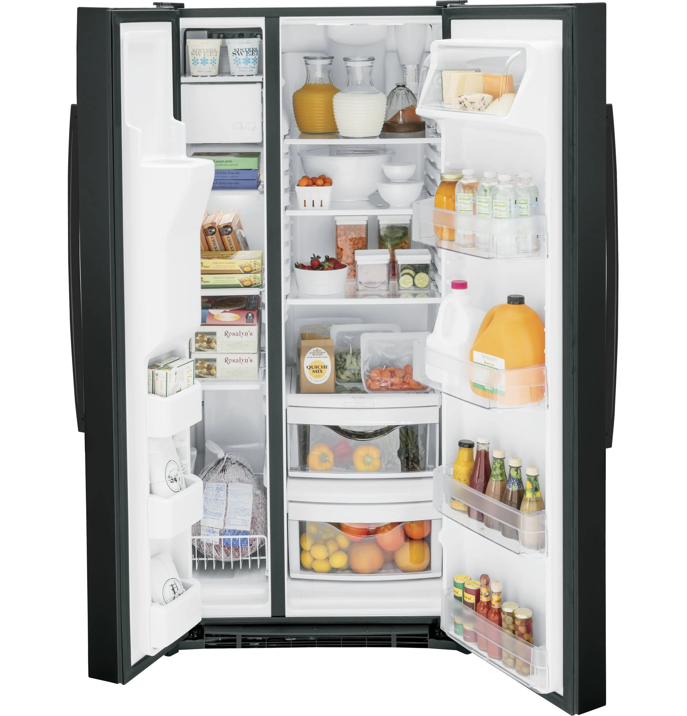 GE APPLIANCES GSS23GGPBB side by side freestanding refrigerator