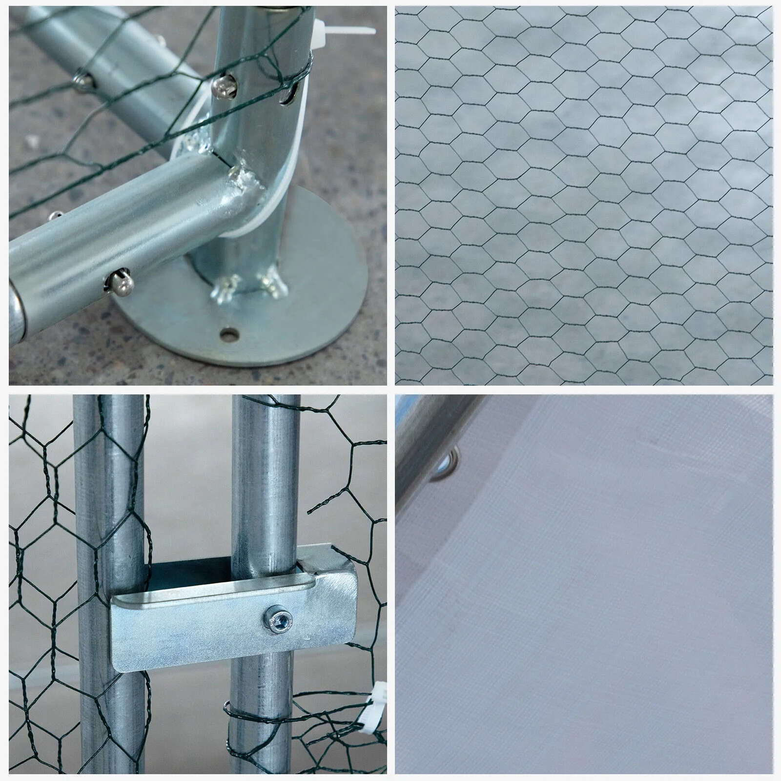 ZGBY 10 X 10 Ft Large Metal Chicken Coop, Walk-In Poultry Cage Chicken Hen Run House