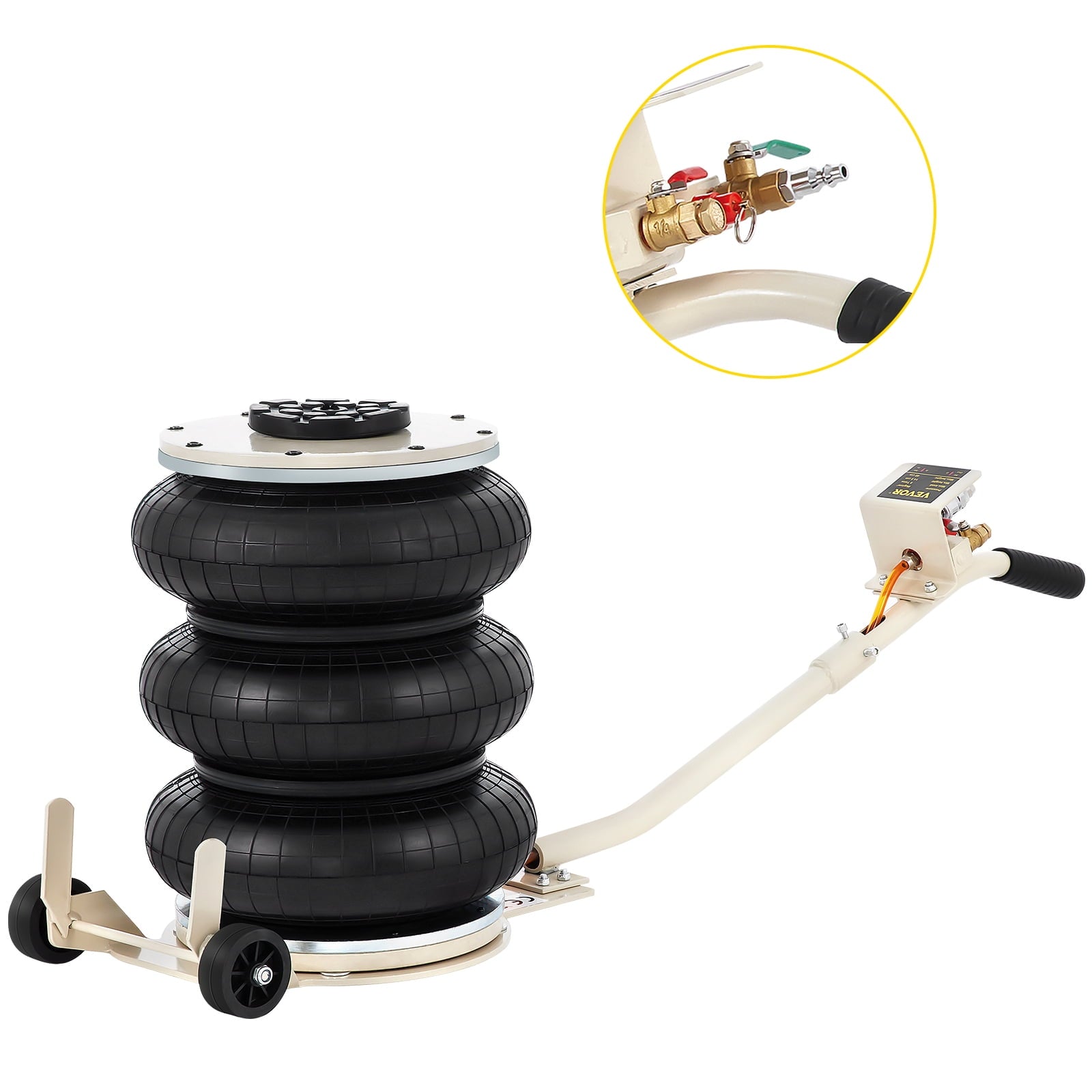 BENTISM Pneumatic Jack 5 Ton/11023 lbs Triple Bag Air Jack Lifting Height 6.5-16Inch Inflatable Car Jack Lifter Pneumatic Air Jack 11023LBS Capacity Extremely Fast Lifting