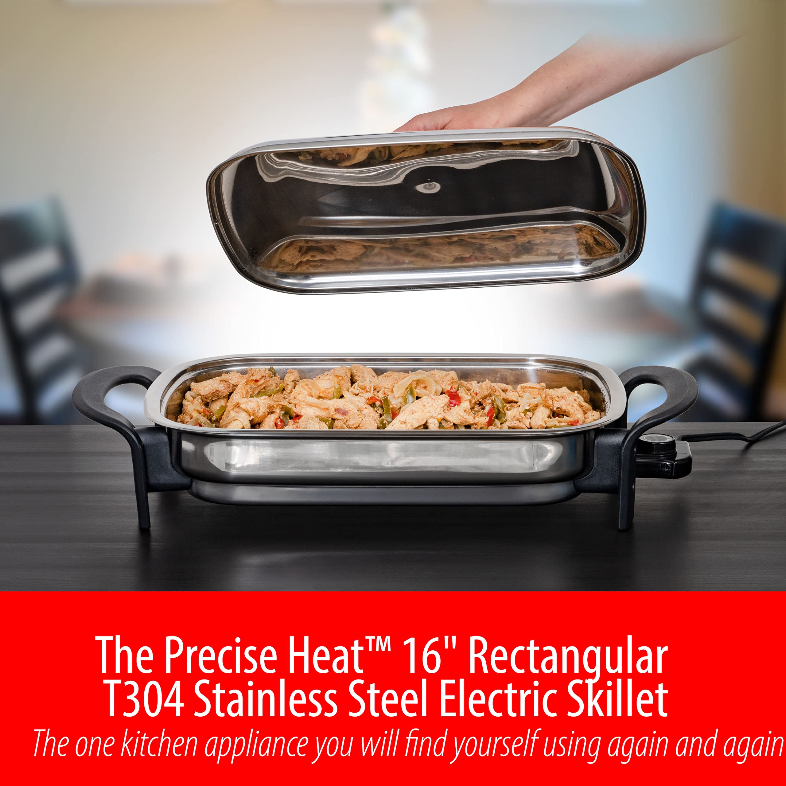 Maxam 16 Inch Electric Skillet Rectangular