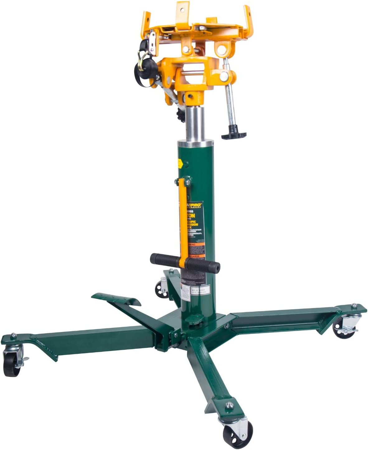 Omega Pro Hydraulic Transmission Jack - 2 Stage Telescopic Design with Foot Pump - 1000 lb. Capacity for Garage Shop