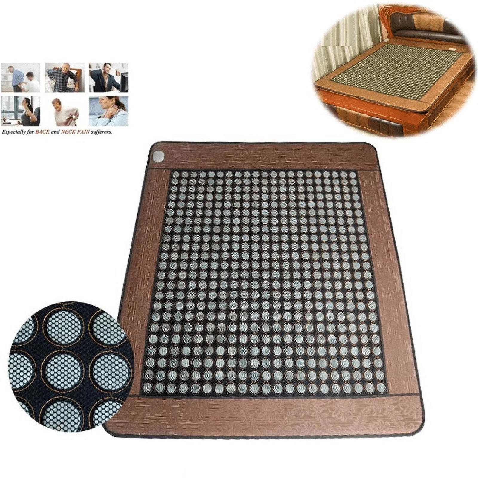 Jade Germanium Tourmaline Electric Infrared Heating Mattress Therapy Massage Pad Relaxation Pain Relief Treatment - Body Health