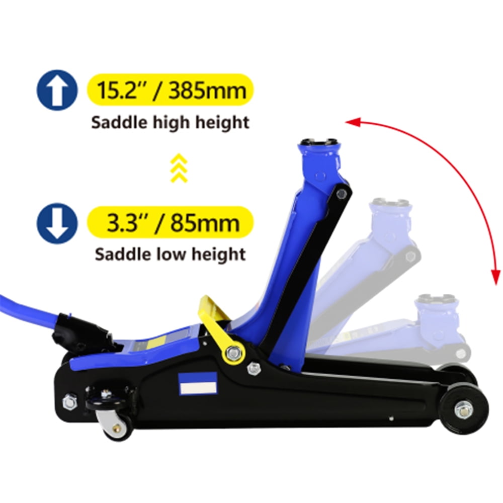 2 Ton Floor Jack, Hydraulic Trolley Service/Floor Jack with Single Piston 4 Wheels, 4,000 lb Capacity, Heavy Duty Steel Low Profile Floor Jack with Carrying Storage Bag, Fits for SUVs Trucks