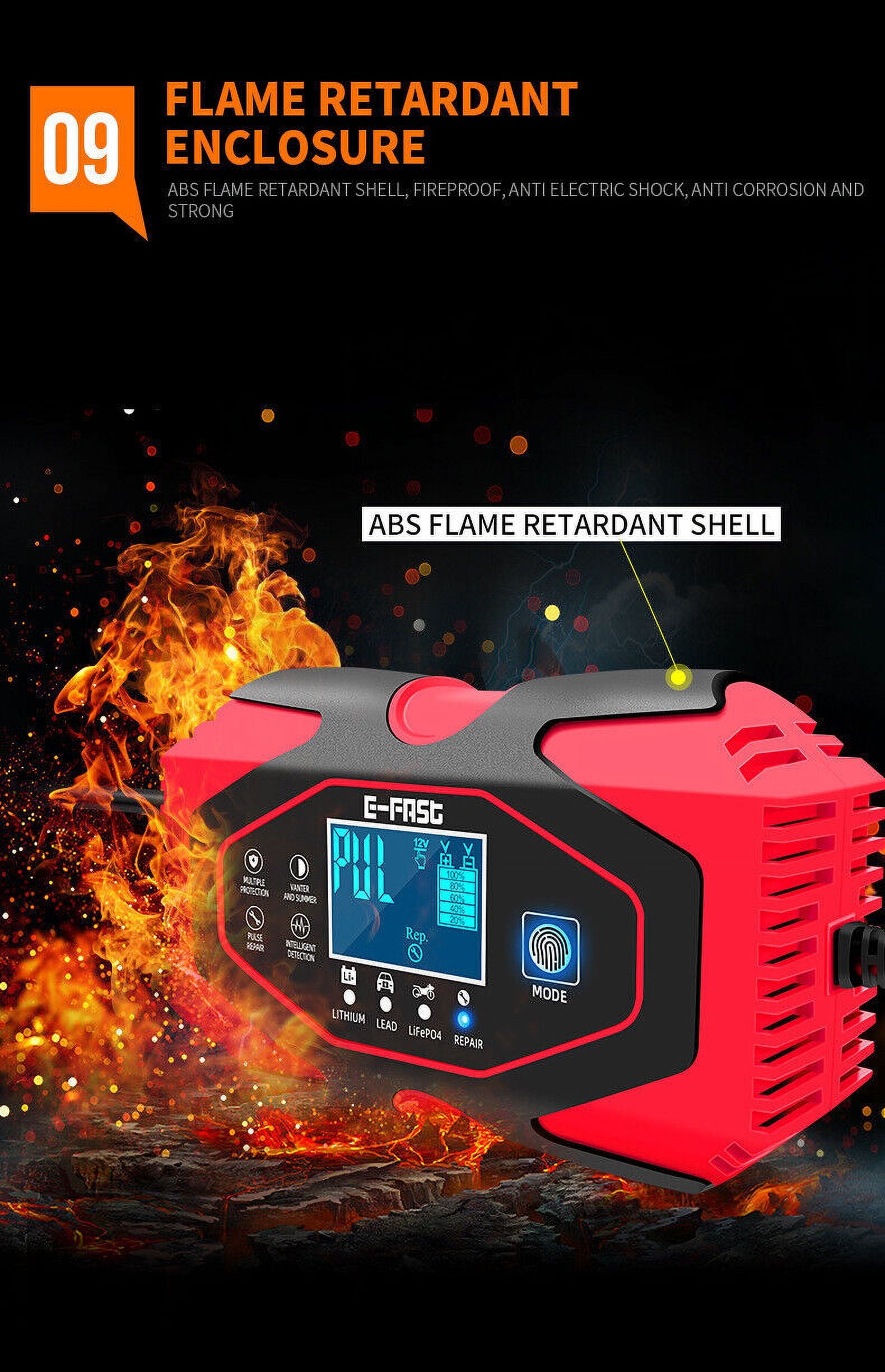 Car Battery Charger Smart Automatic 12V/24V Lead-acid AGM GEL& Lithium LiFePO4