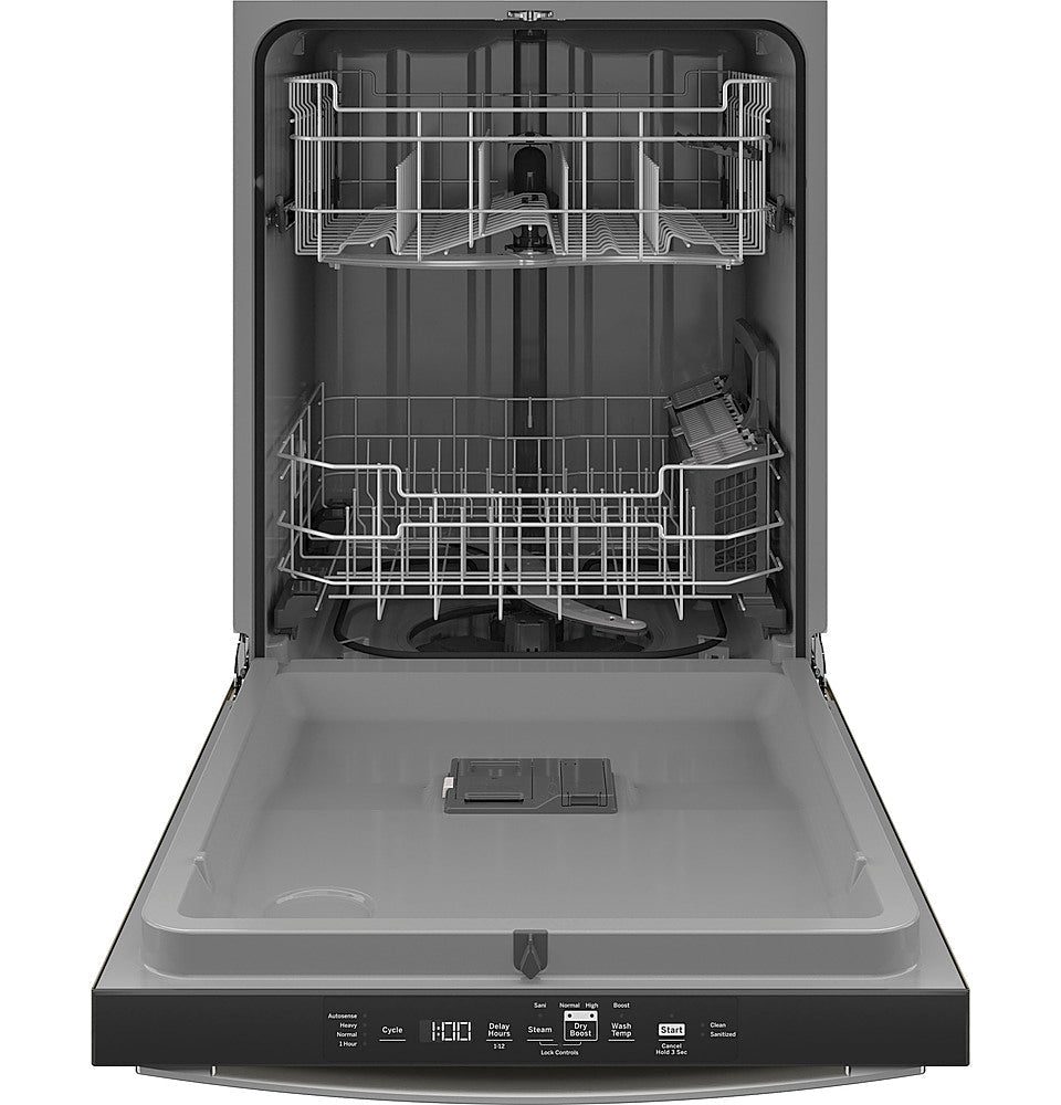 GE - Top Control Built In Dishwasher with Sanitize Cycle and Dry Boost, 52 dBA - Slate