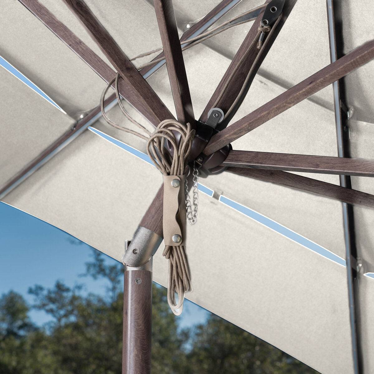 Activa 11ft Aluminium Umbrella with LED Lights in Pumice