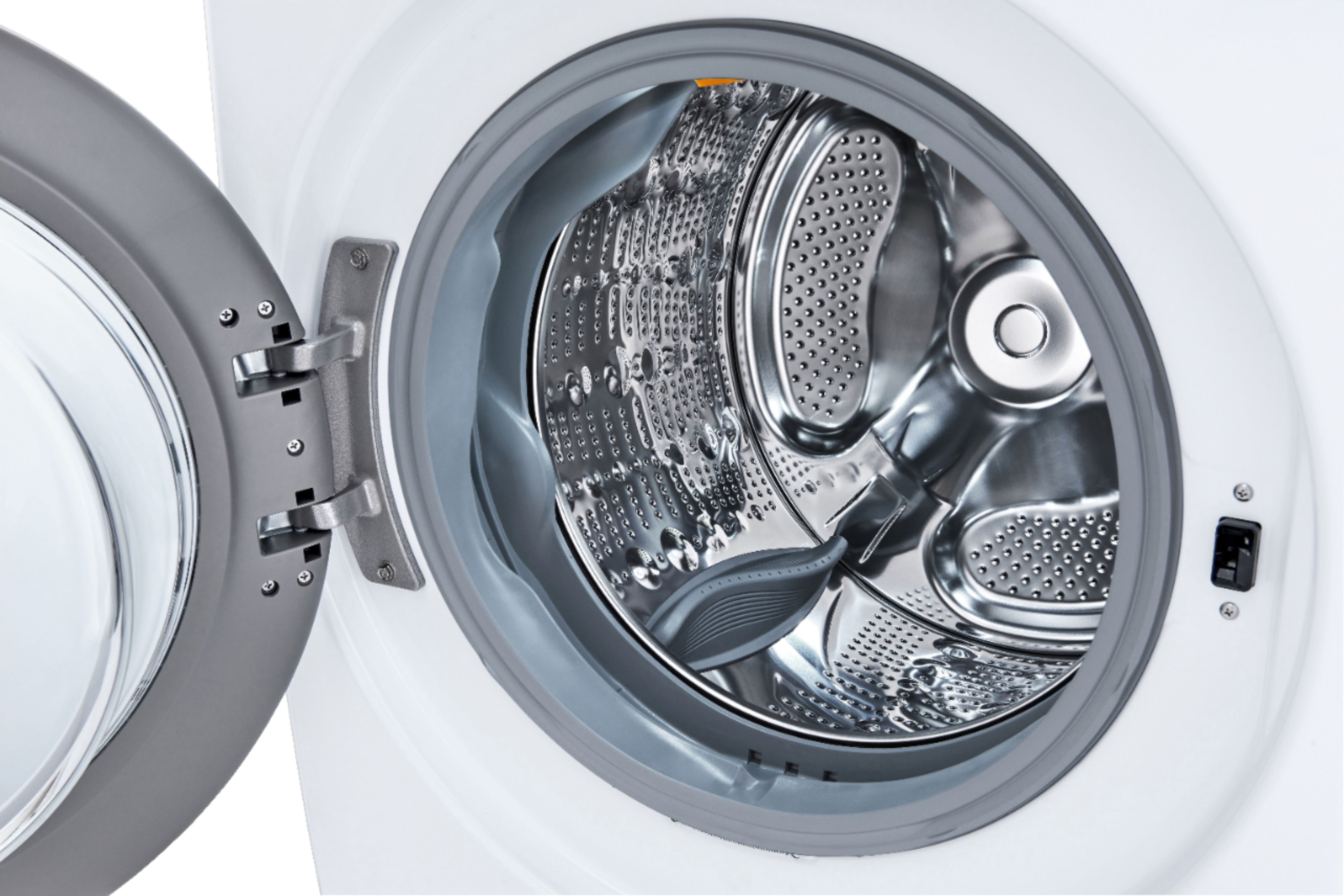 LG - 4.5 Cu. Ft. High-Efficiency Stackable Smart Front Load Washer with Steam and Built-In Intelligence - White