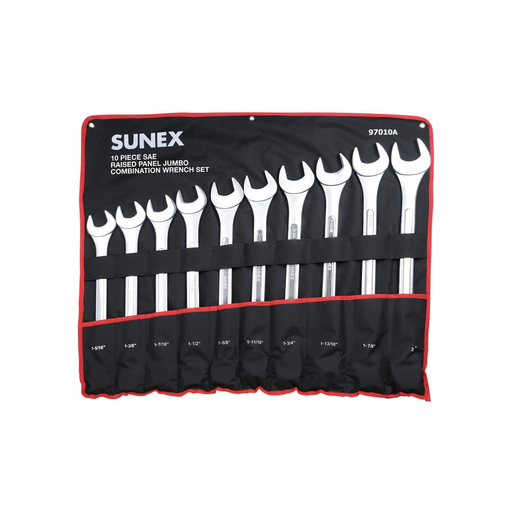 Sunex 10-PC SAE Raised Panel Jumbo Combi Wrench Set