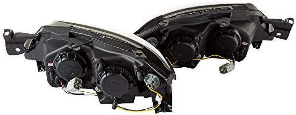 DRL LED Light Bar Strip Projector Headlight Head Lamp Replacement in Gloss Black Housing Smoke Lens Made For And Compatible With 2008 - 2014 Subaru Impreza WRX 08-11 Outback Sport