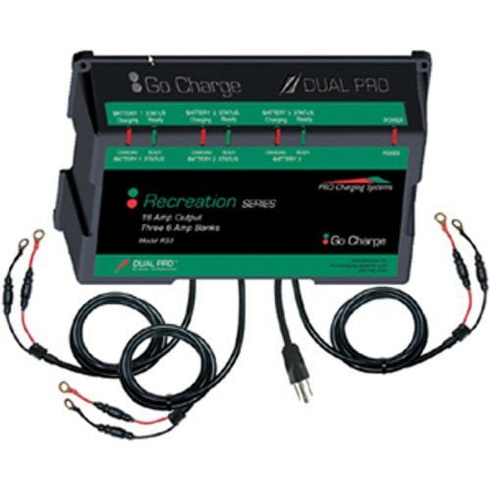 Dual Pro Recreatn Series Triple Output Charger 3-6AMP/Bank RS3