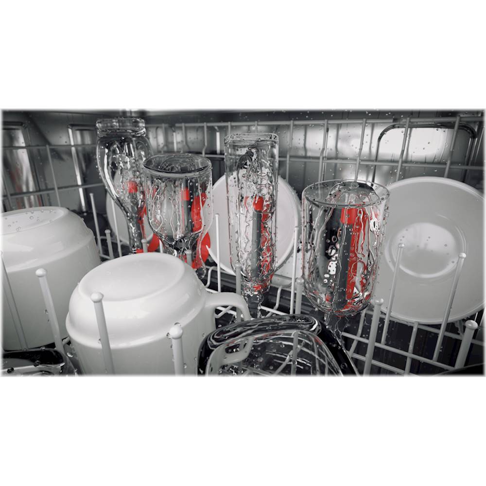 GE Profile- Hidden Control Built-In Dishwasher with Stainless Steel Tub, Fingerprint Resistance, 3rd Rack, 45 dBA - Stainless steel