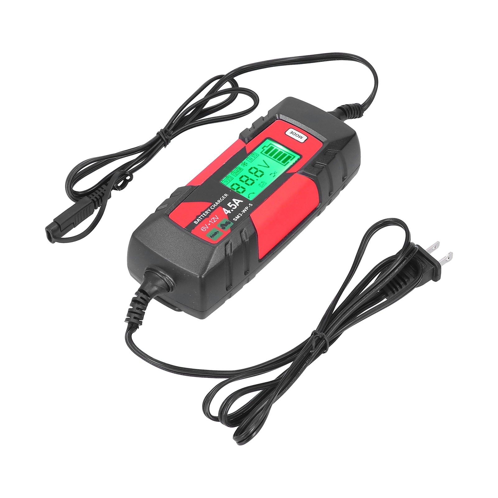 2024 6V 12V Car Battery Charger Intelligent Automatic Batteries Maintainer with LCD Display SM3?WP?5US Plug 120V