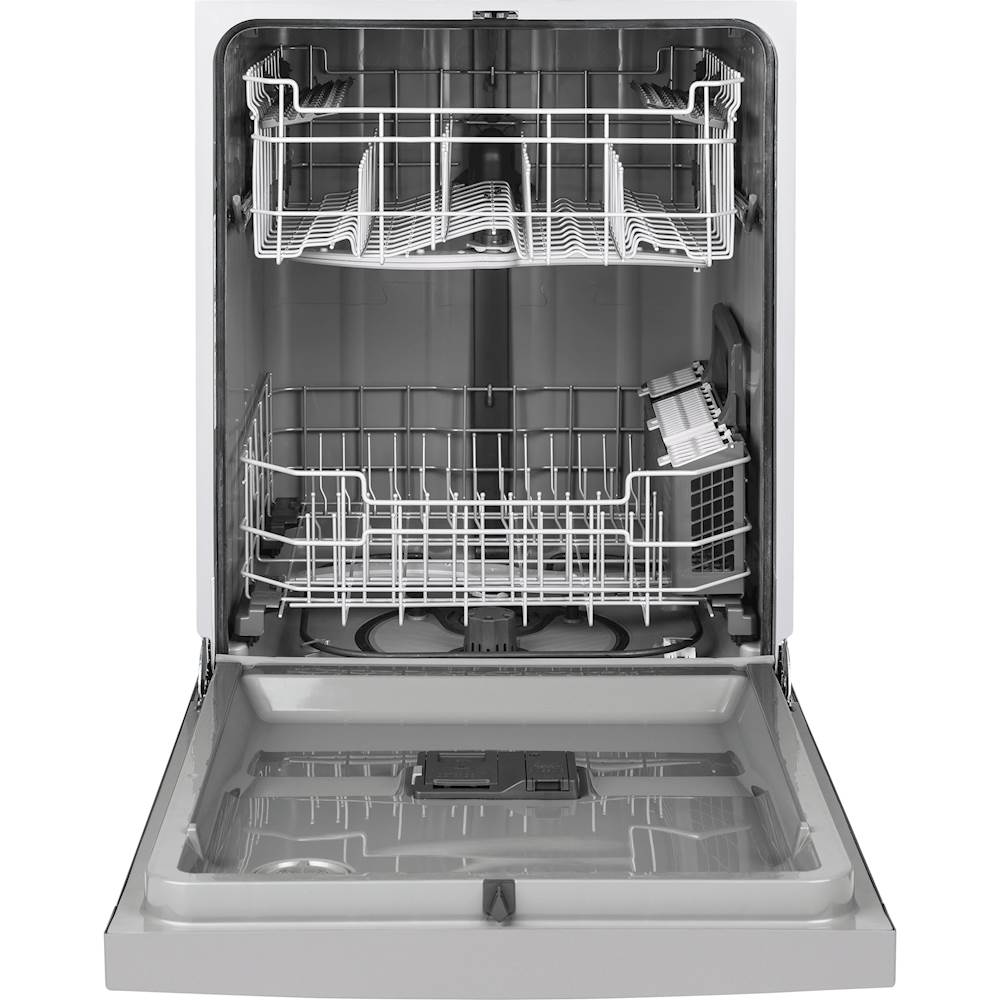 GE - Front Control Built-In Dishwasher, 54 dBA - Stainless steel