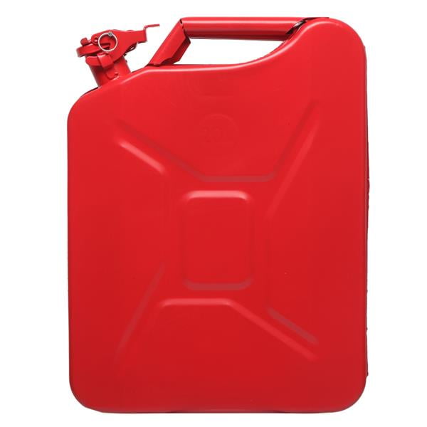 Clearance 5 Gallon 20 Liter Authentic Jerry Can with Quick Flow Rate, Leakproof Bayonet Closure and Spout, and Rust-Resistant Lining, Red