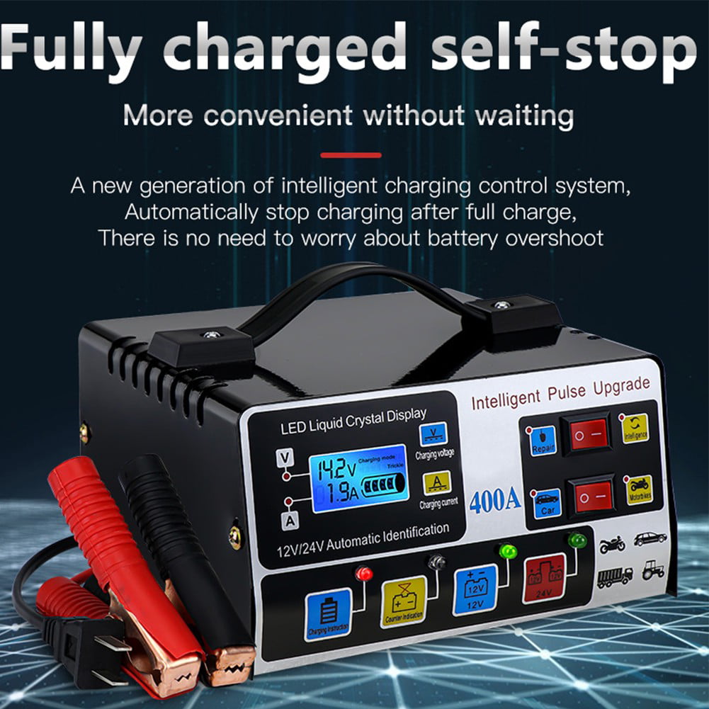 Car Battery Charger Fully Automatic High Frequency Intelligent Pulse Repair LCD