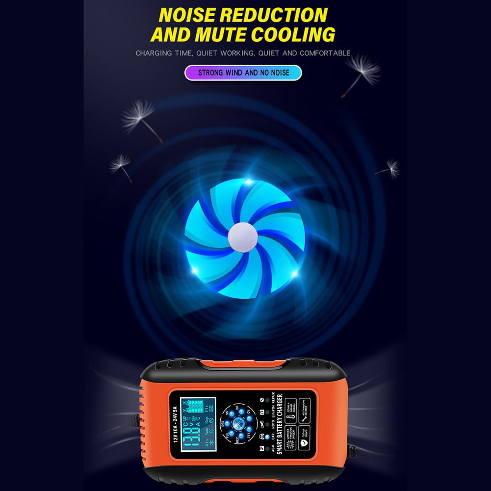 12/24V Car Automatic Battery Charger AGM GEL Intelligent Pulse Repair Starter