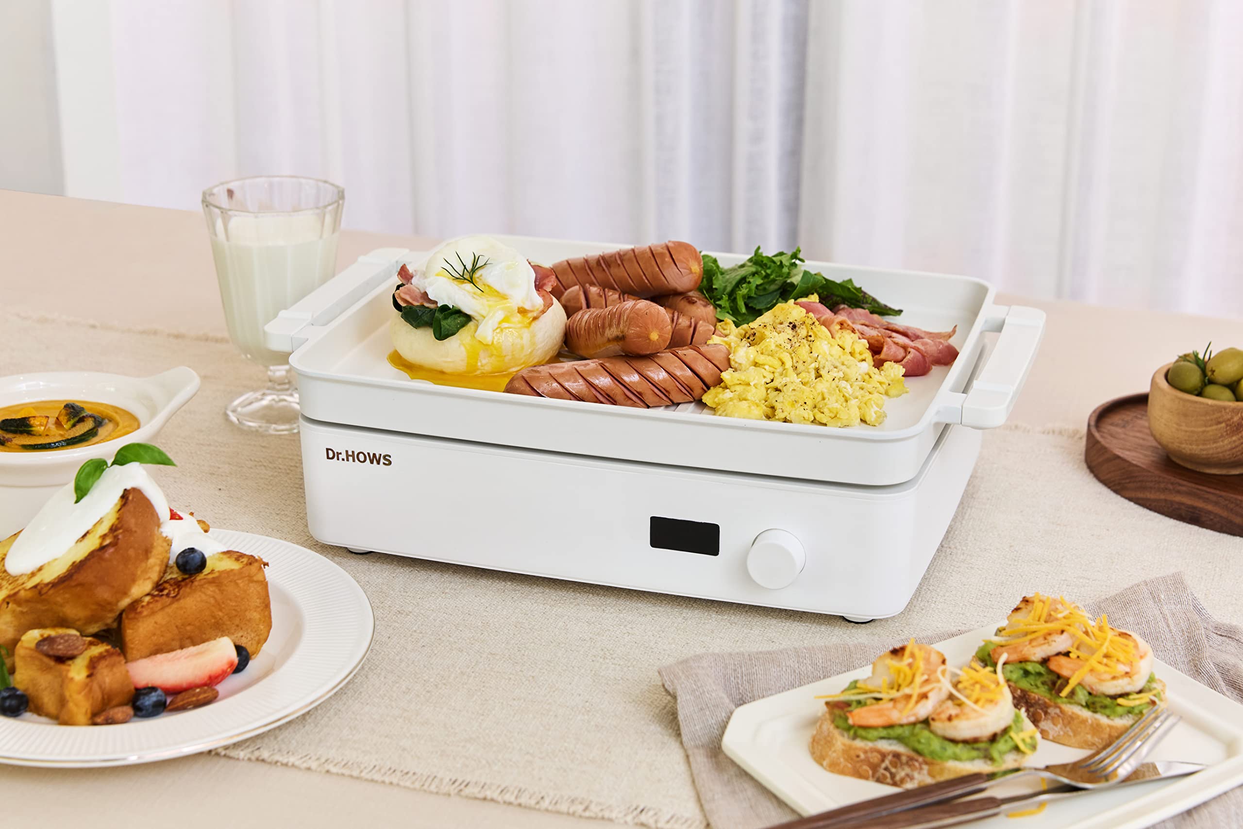 Dr HOWS Electric Skillet Rectangle Nonstick